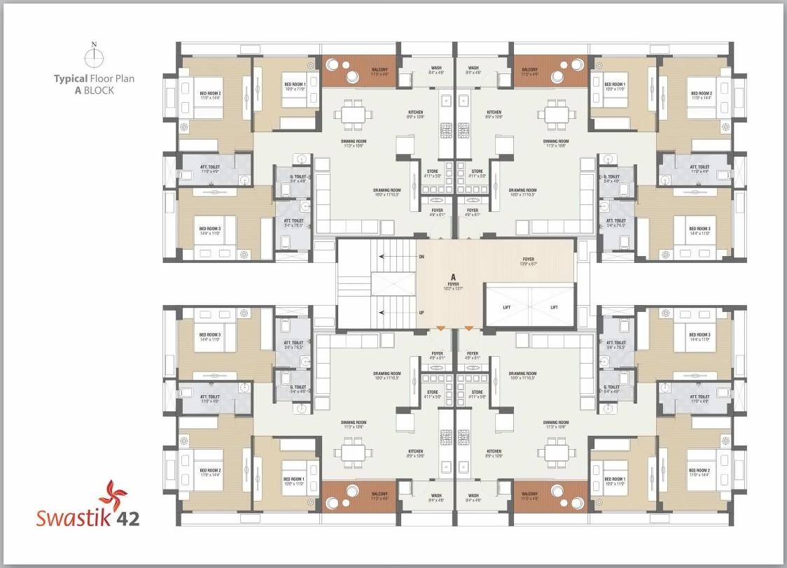 Layout of real estate project Swastik located at Gandhinagar, Gandhinagar, Gujarat