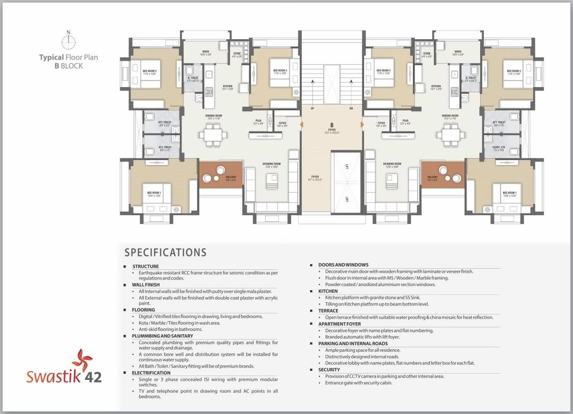 Layout of real estate project Swastik located at Gandhinagar, Gandhinagar, Gujarat