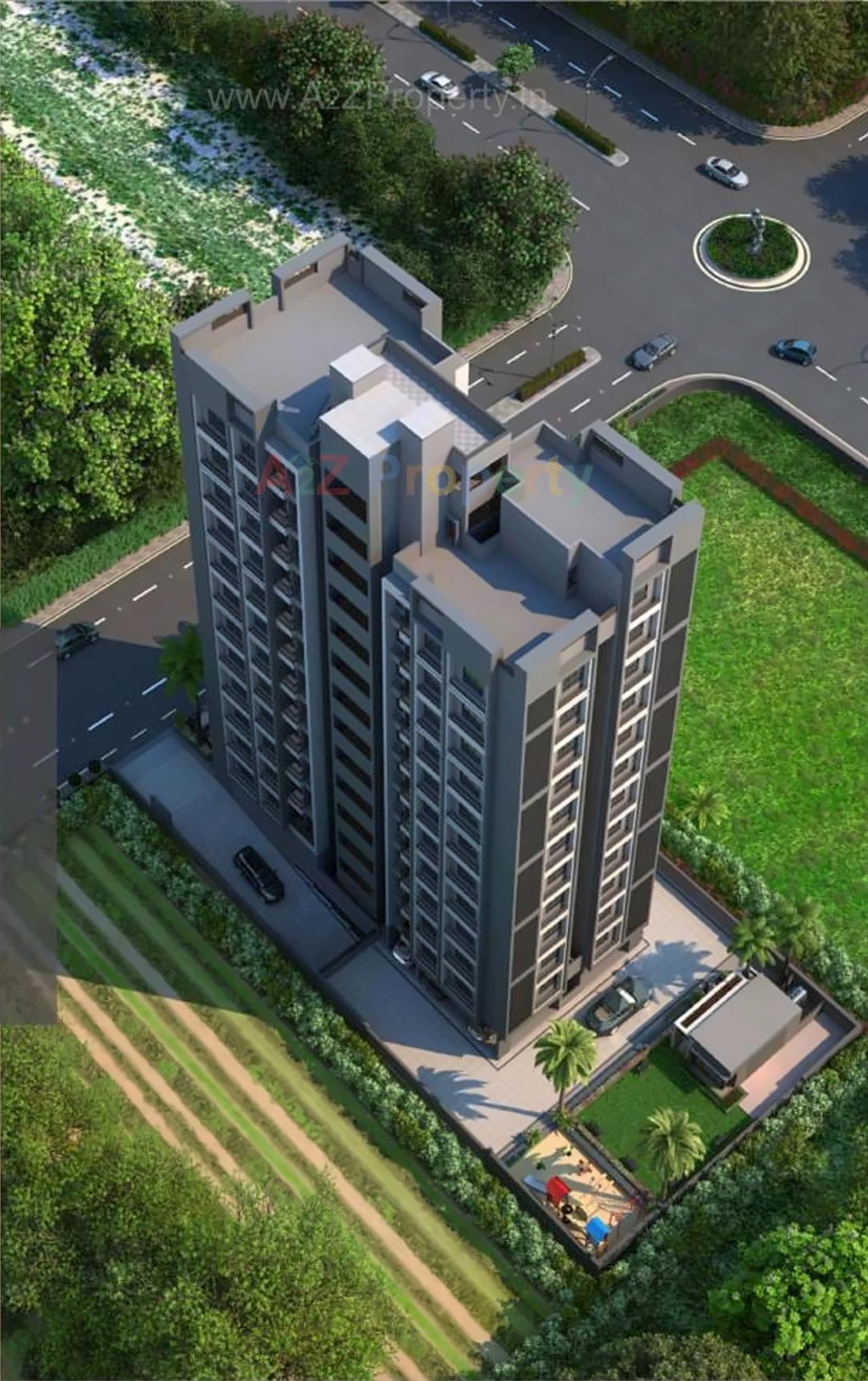3D Elevation of real estate project Swastik Heights located at Zundal, Gandhinagar, Gujarat