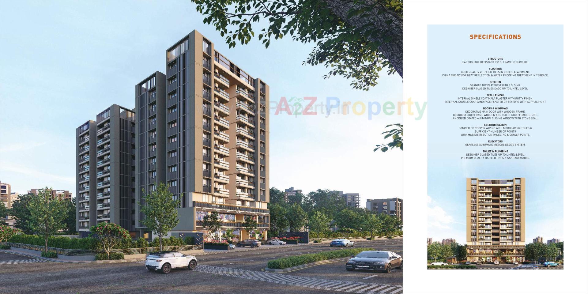 3D Elevation of real estate project Swastik Marvella located at Zundal, Gandhinagar, Gujarat