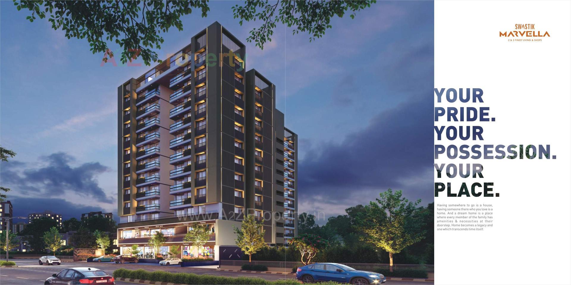 3D Elevation of real estate project Swastik Marvella located at Zundal, Gandhinagar, Gujarat