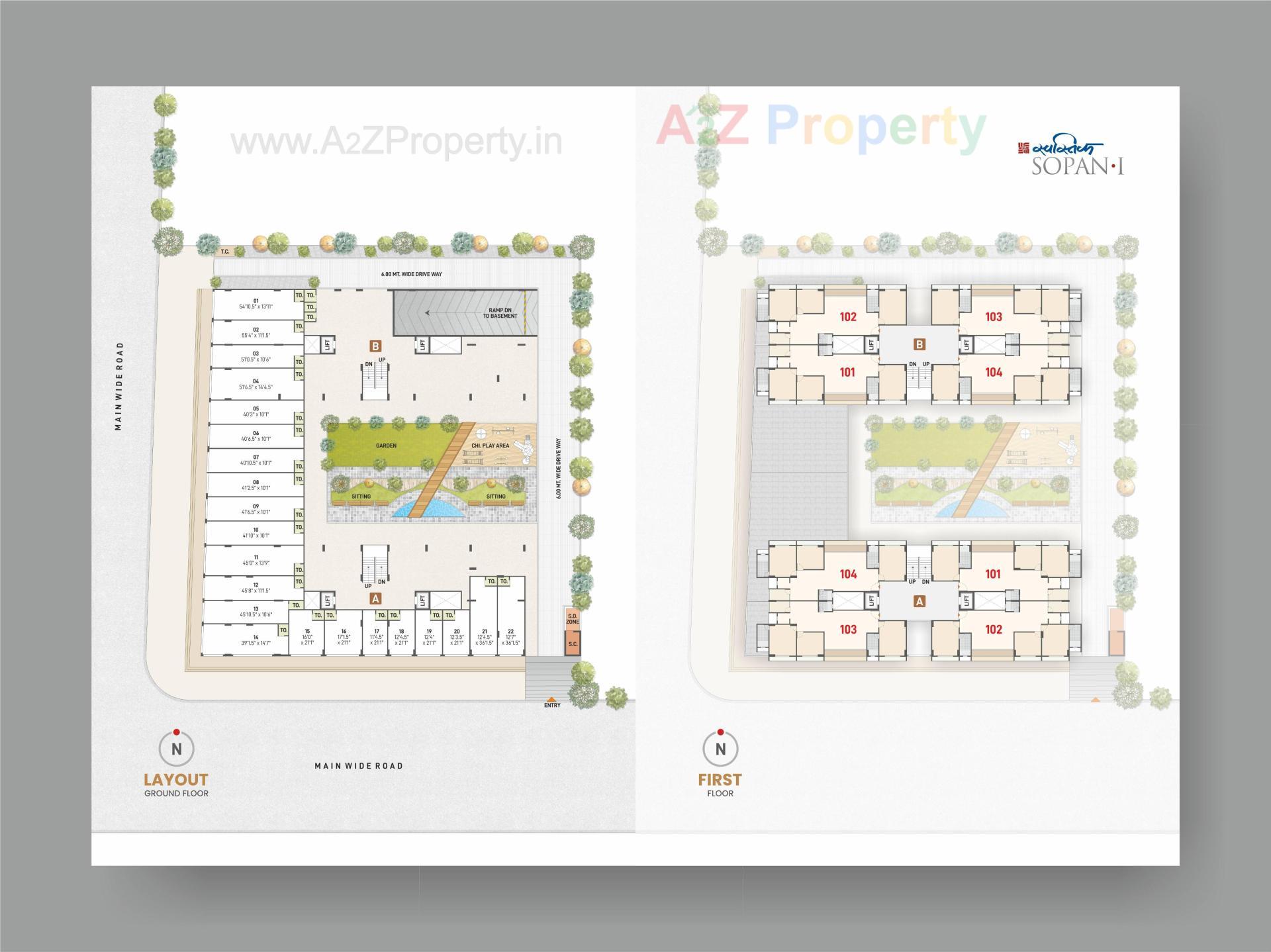 Layout of real estate project Swastik Sopan located at Kudasan, Gandhinagar, Gujarat