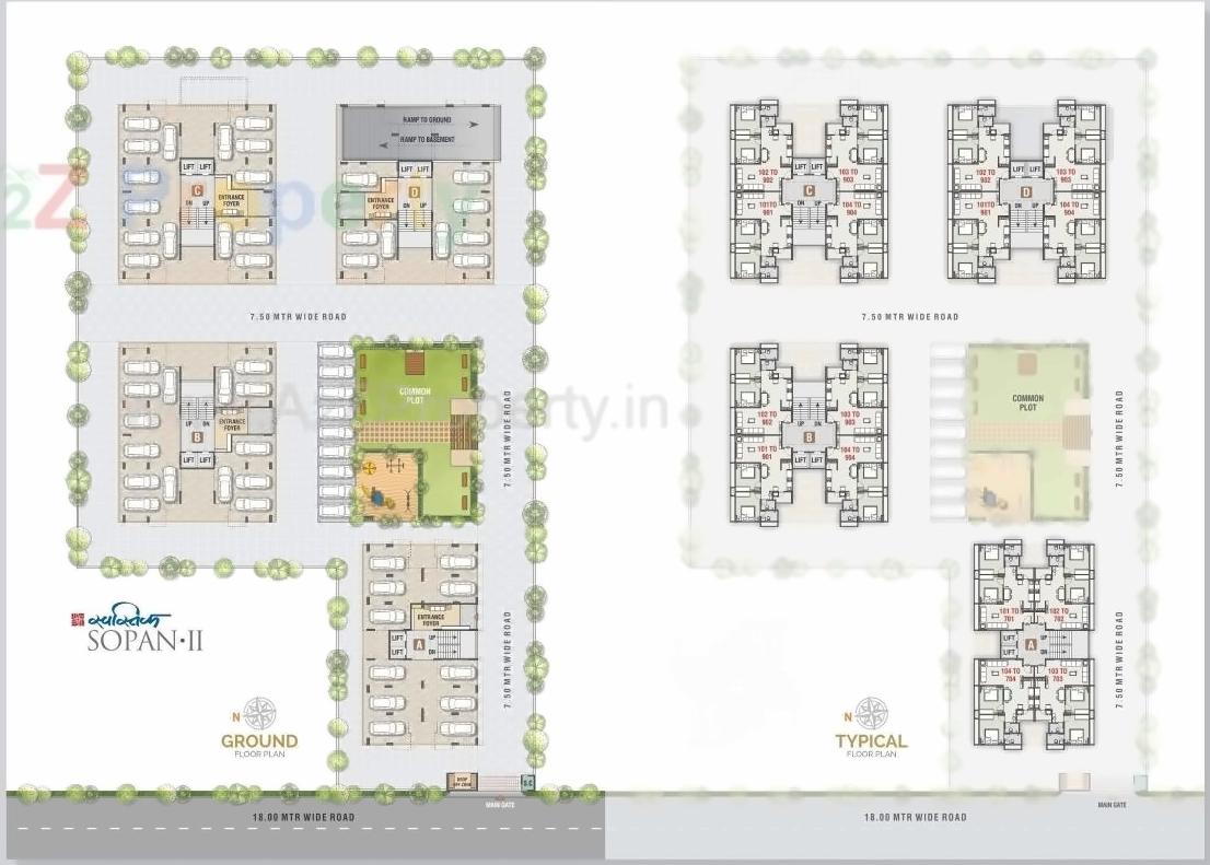 Layout of real estate project Swastik Sopan located at Randesan, Gandhinagar, Gujarat