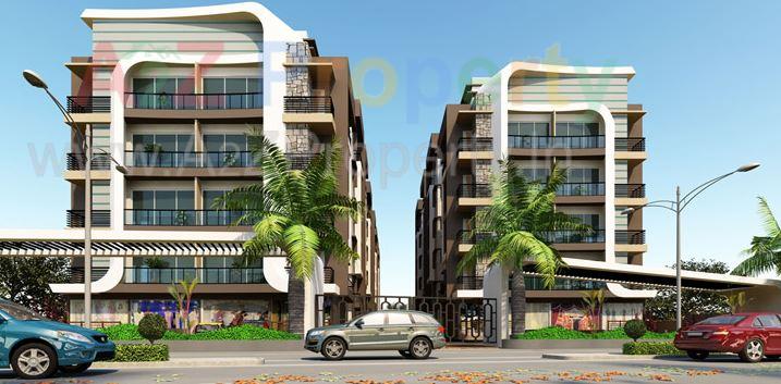 3D Elevation of real estate project Sweet Shukra located at Sargasan, Gandhinagar, Gujarat