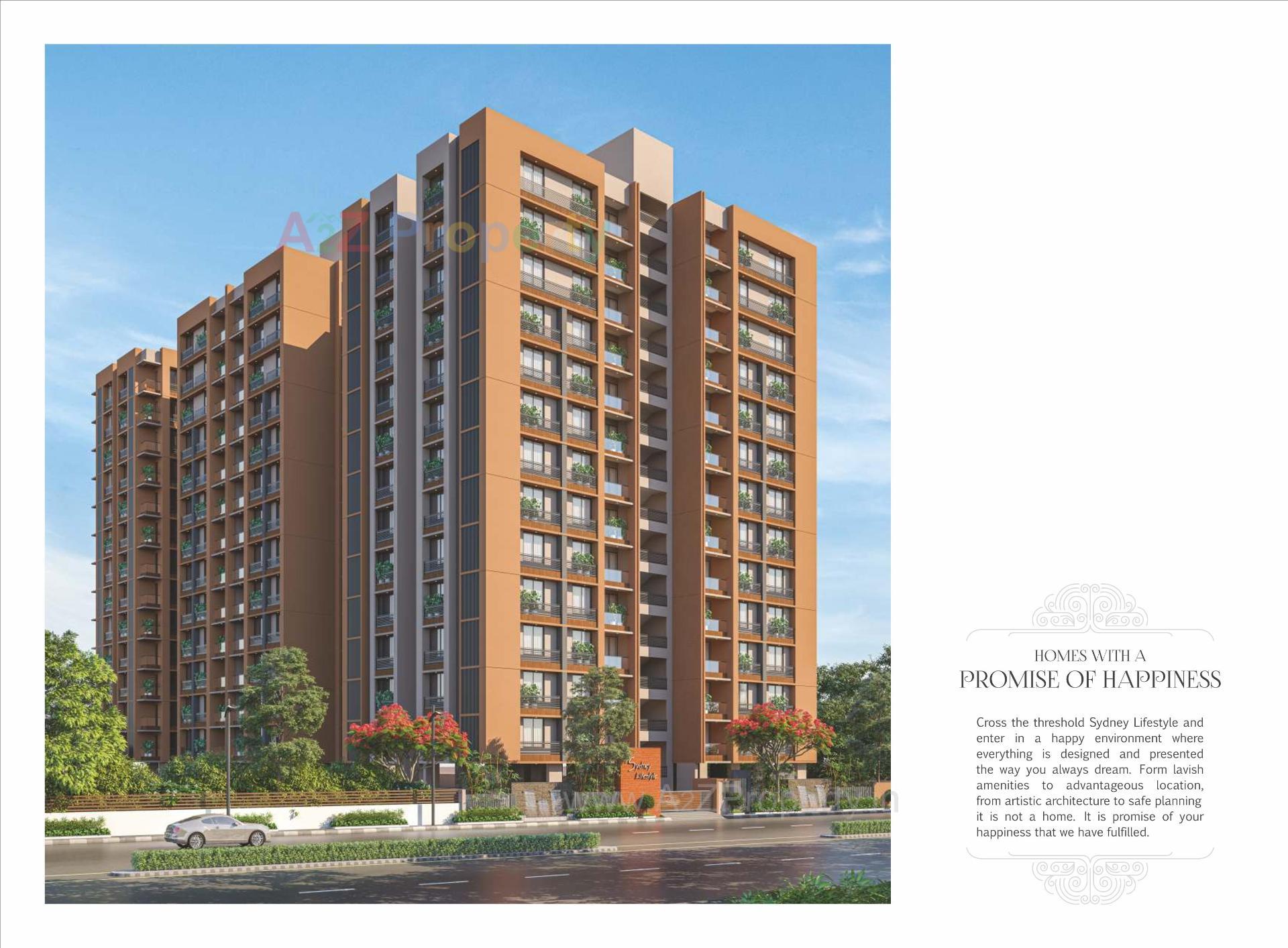 3D Elevation of real estate project Sydney Lifestyle located at Sargasan, Gandhinagar, Gujarat