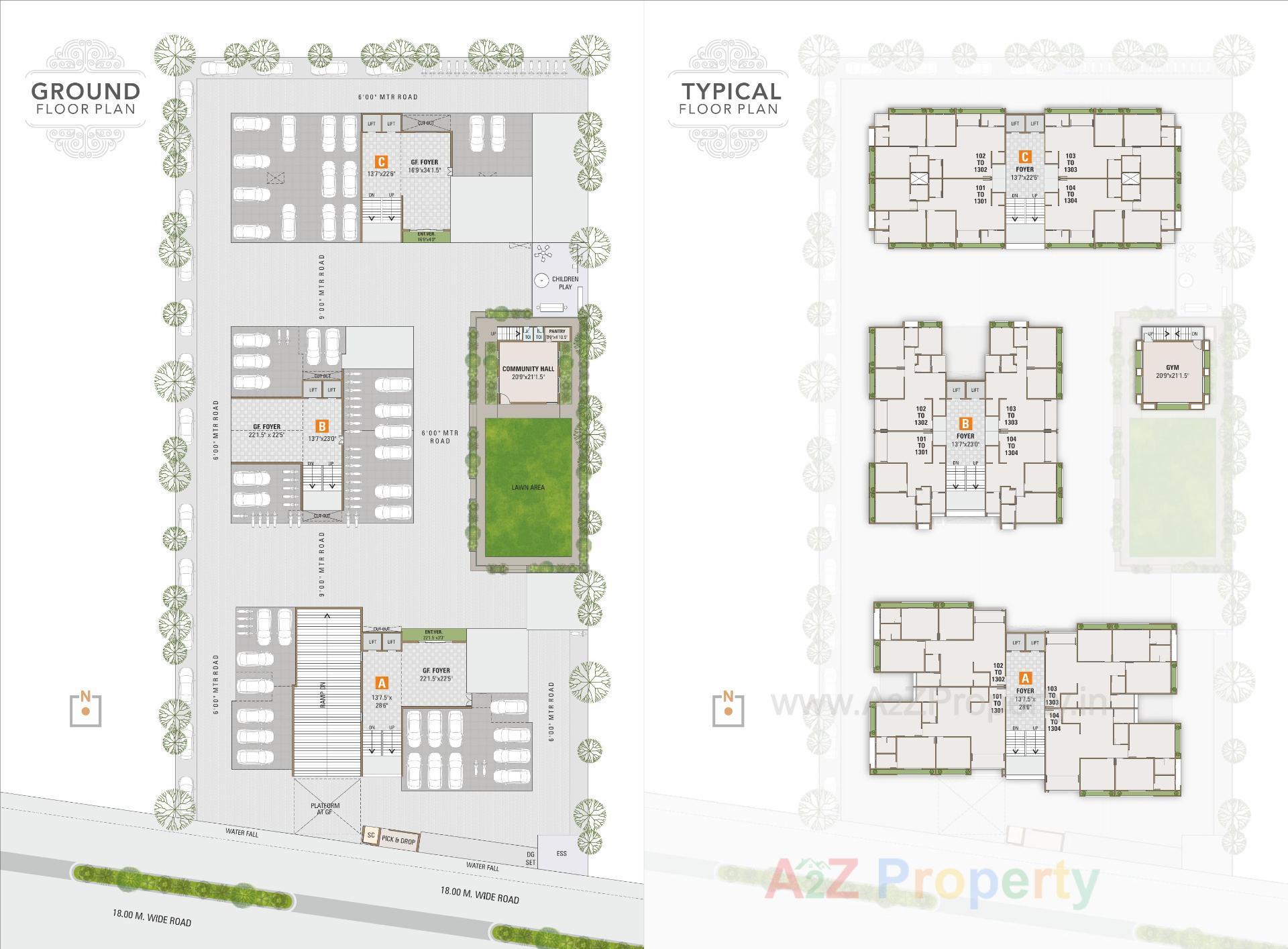 Layout of real estate project Sydney Lifestyle located at Sargasan, Gandhinagar, Gujarat