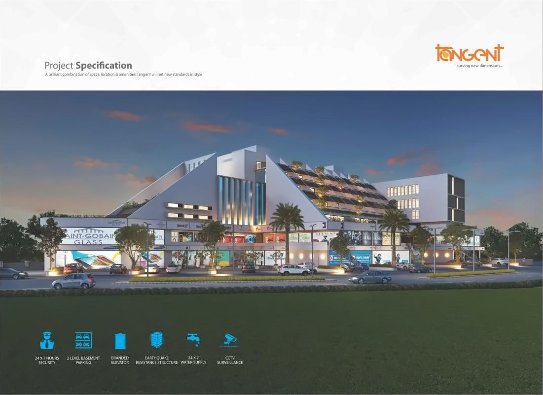 3D Elevation of real estate project Tangent located at Sargasan, Gandhinagar, Gujarat