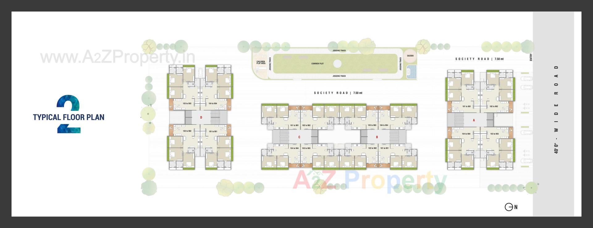 Layout of real estate project Texas located at Raysan, Gandhinagar, Gujarat