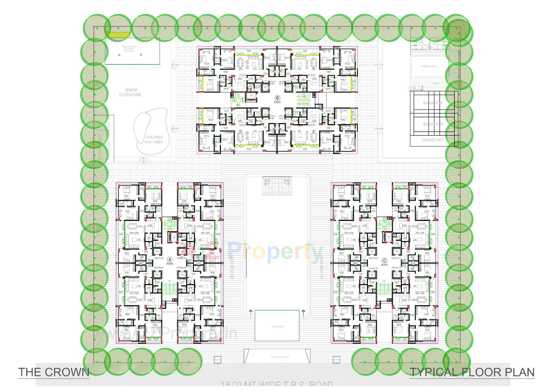 Layout of real estate project The Crown located at Bhat, Gandhinagar, Gujarat