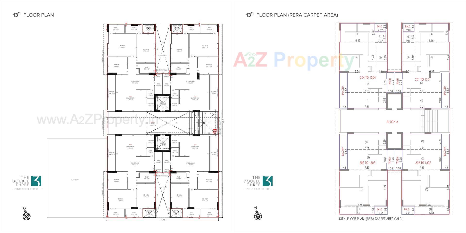 Layout of real estate project The Double Three located at Koba, Gandhinagar, Gujarat