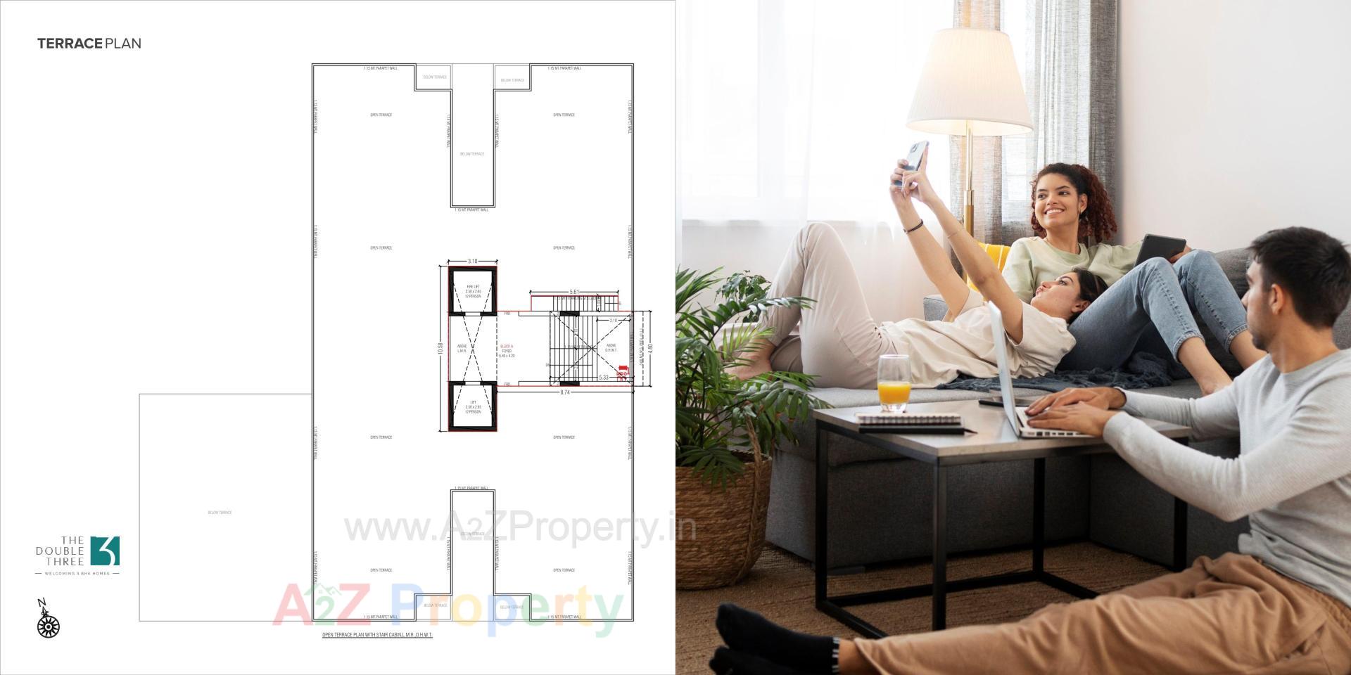 Layout of real estate project The Double Three located at Koba, Gandhinagar, Gujarat