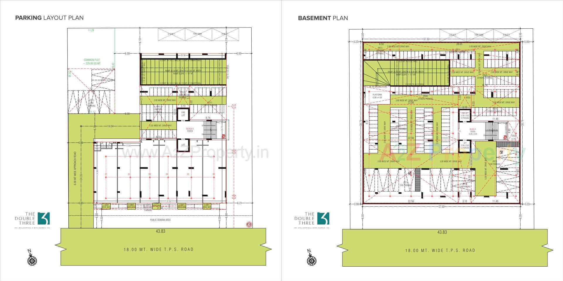 Layout of real estate project The Double Three located at Koba, Gandhinagar, Gujarat