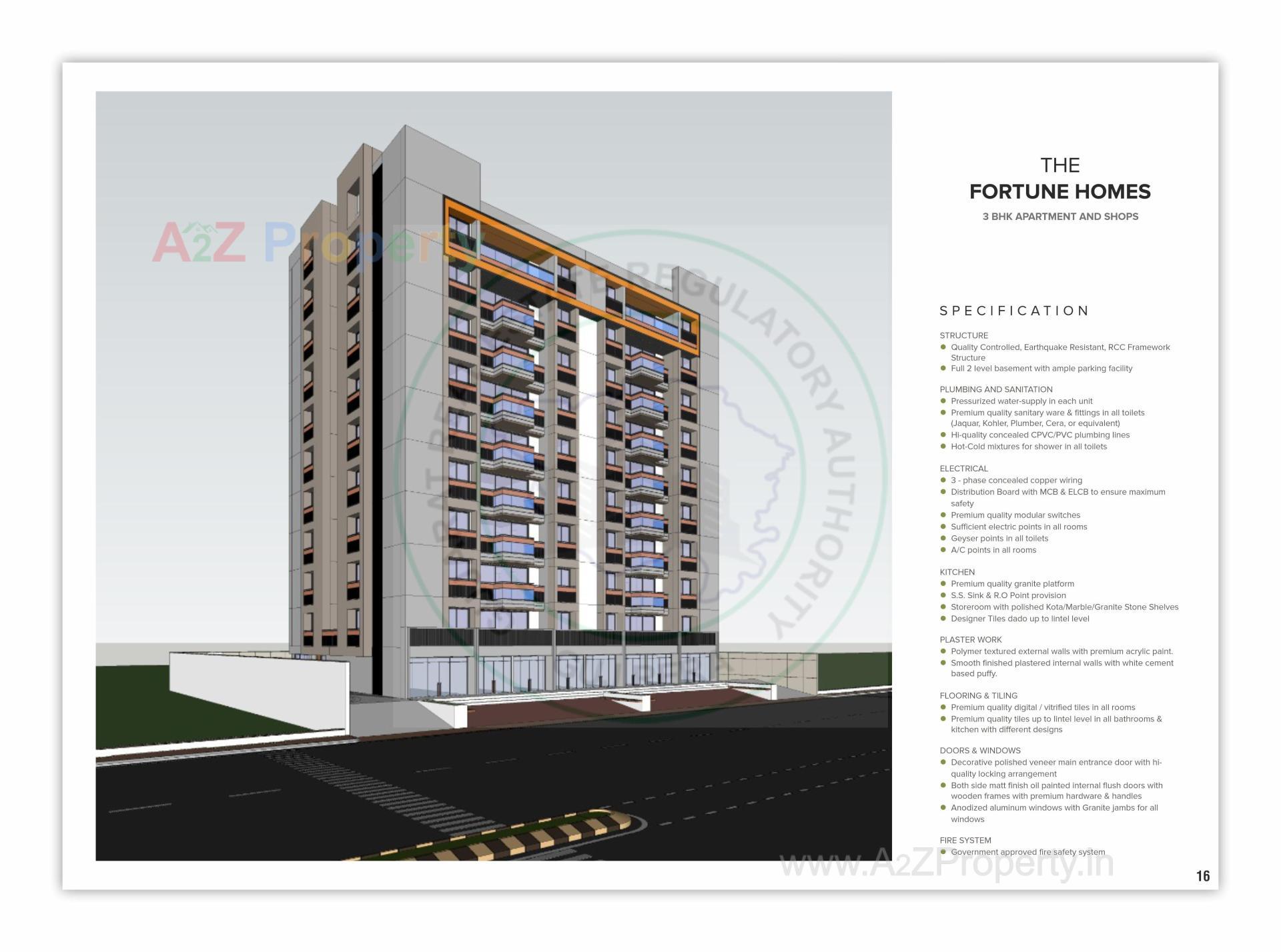 3D Elevation of real estate project The Fortune Homes located at Sargasan, Gandhinagar, Gujarat