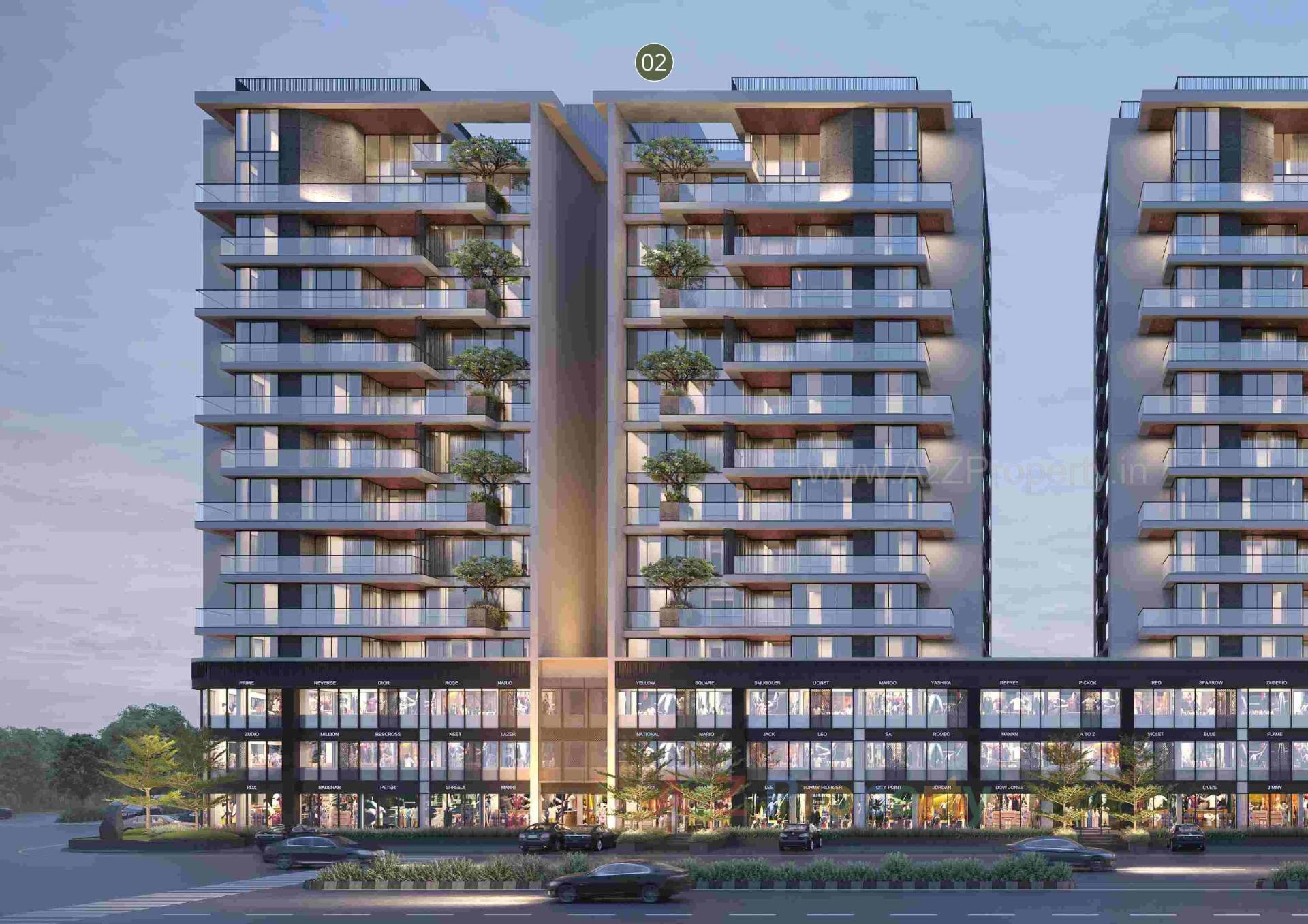 3D Elevation of real estate project The Grasslands located at Kudasan, Gandhinagar, Gujarat