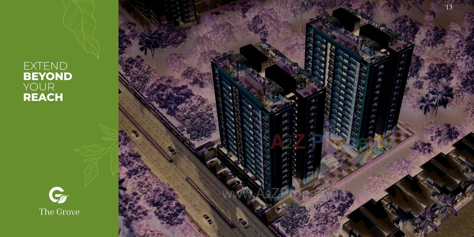 3D Elevation of real estate project The Grove located at Khoraj, Gandhinagar, Gujarat