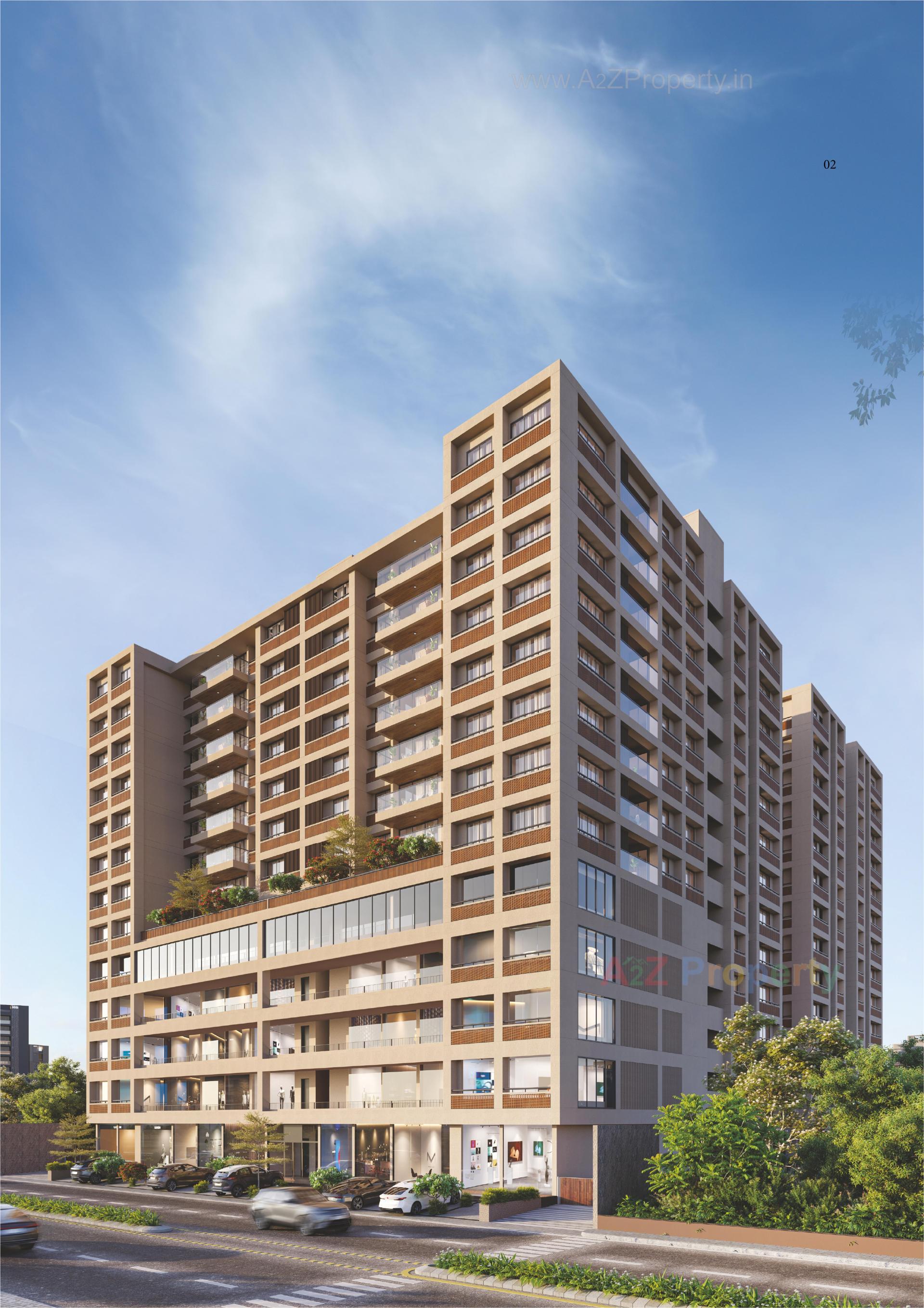 3D Elevation of real estate project The Midas located at Kudasan, Gandhinagar, Gujarat