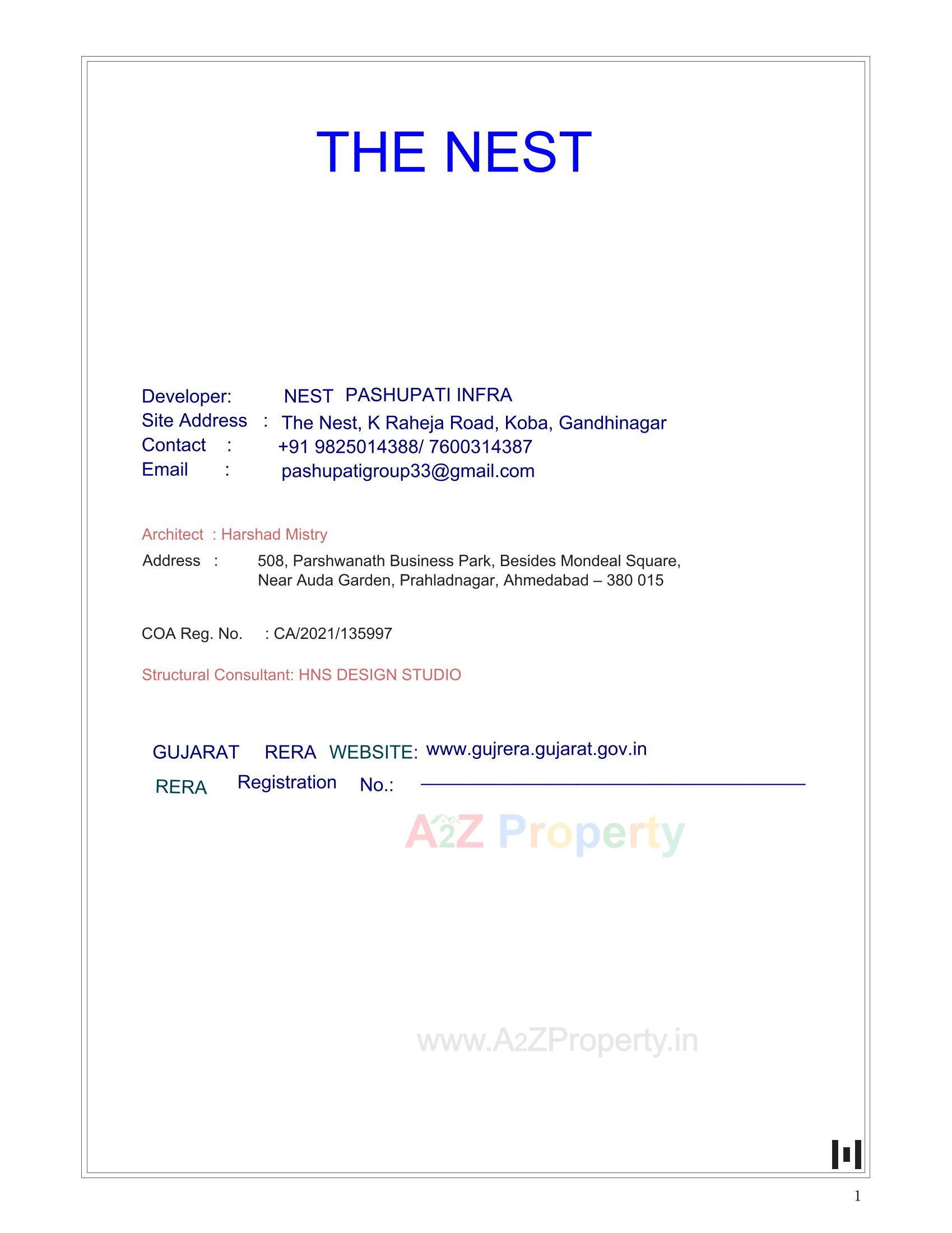  of real estate project The Nest located at Koba, Gandhinagar, Gujarat