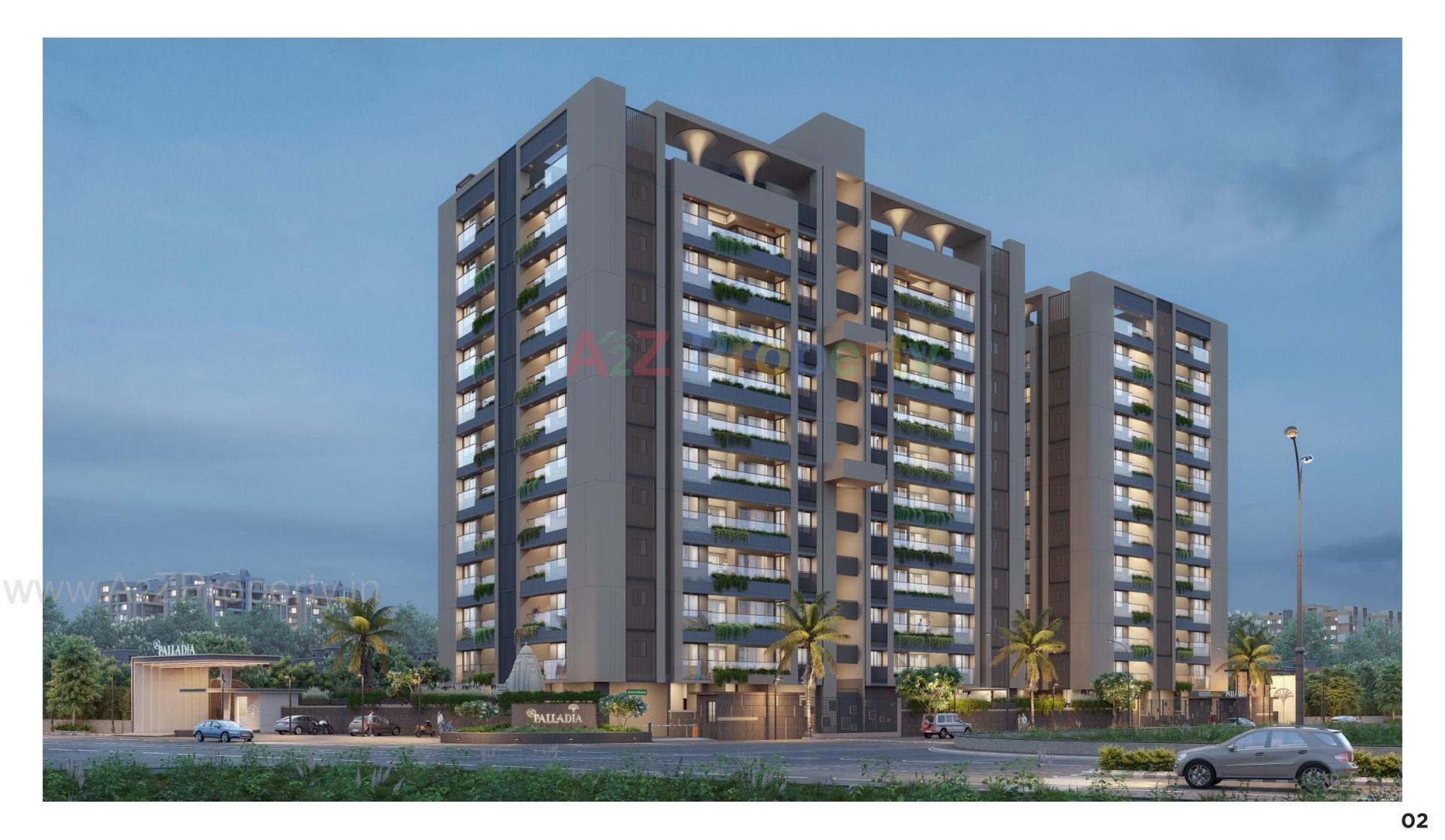 3D Elevation of real estate project The Palladia located at Gandhinagar, Gandhinagar, Gujarat