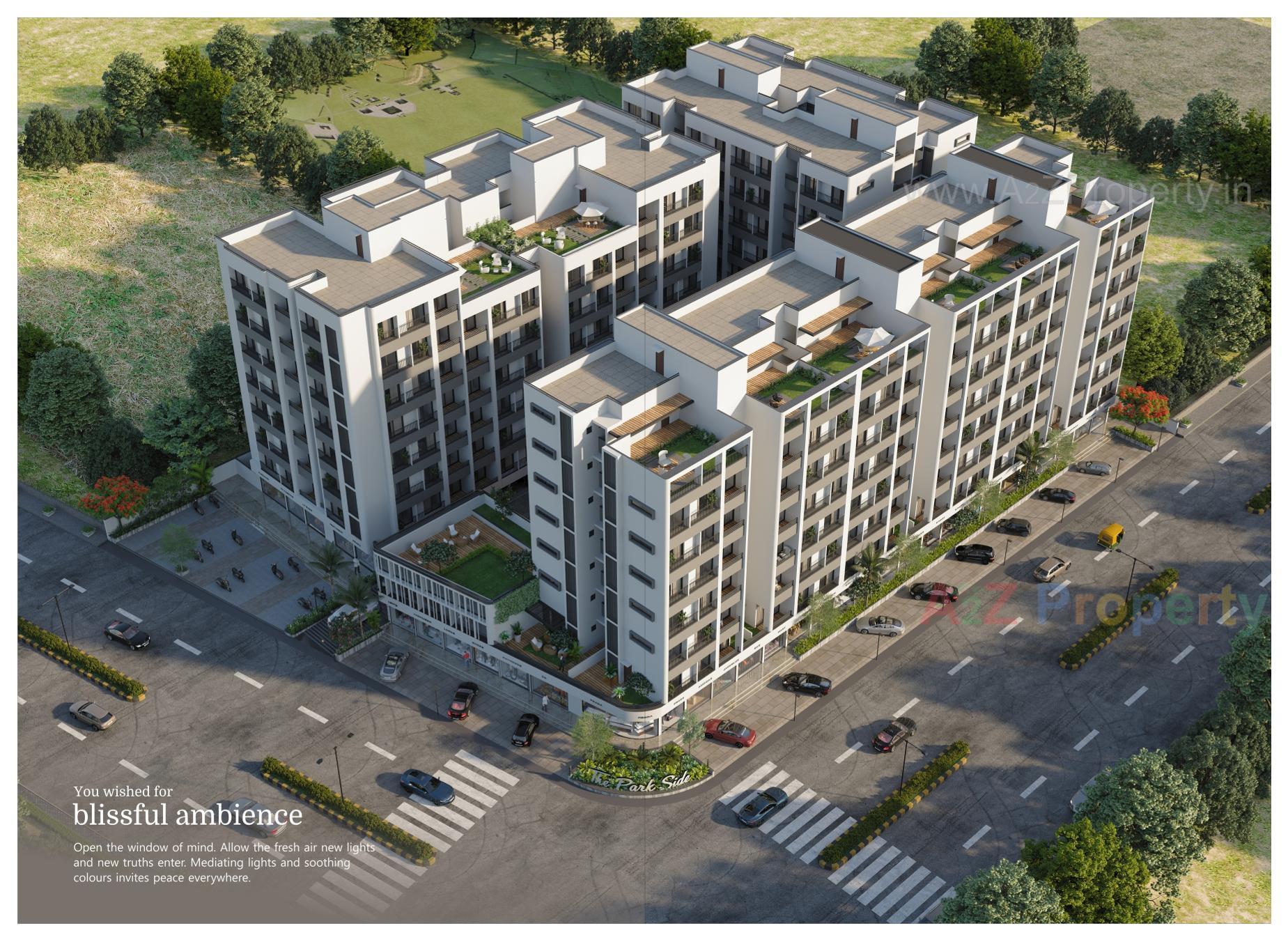 3D Elevation of real estate project The Parkside located at Nana-chiloda, Gandhinagar, Gujarat