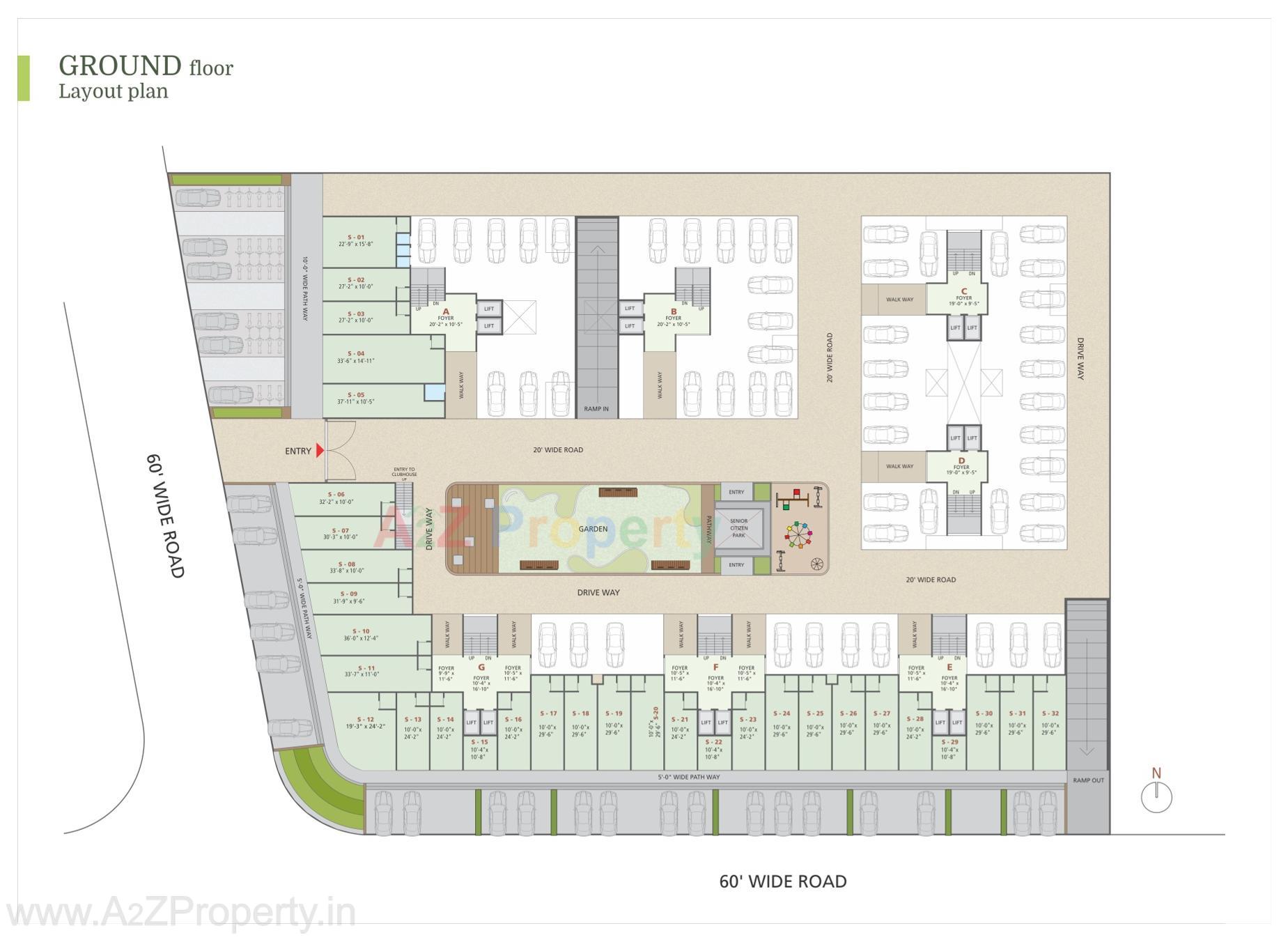 Layout of real estate project The Parkside located at Nana-chiloda, Gandhinagar, Gujarat
