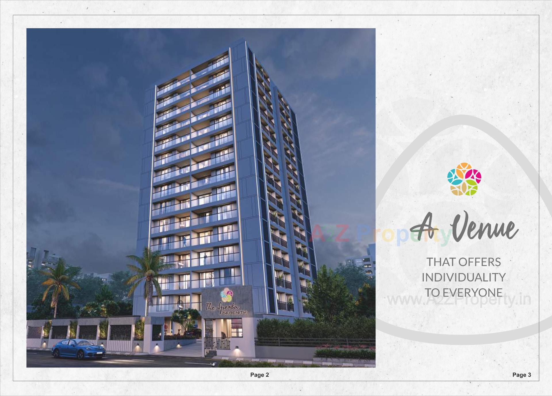 3D Elevation of real estate project The Spenta Serenity located at Vavol, Gandhinagar, Gujarat
