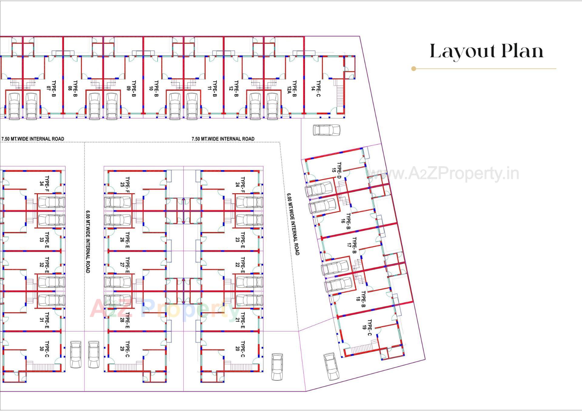 Layout of real estate project The Spenta Shyam Villa located at Vavol, Gandhinagar, Gujarat