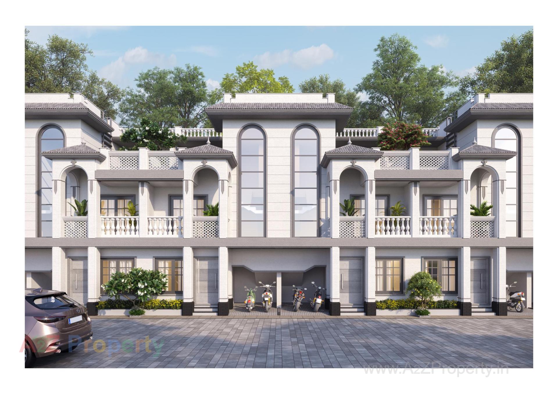 3D Elevation of real estate project The Spenta Shyam Villa located at Vavol, Gandhinagar, Gujarat