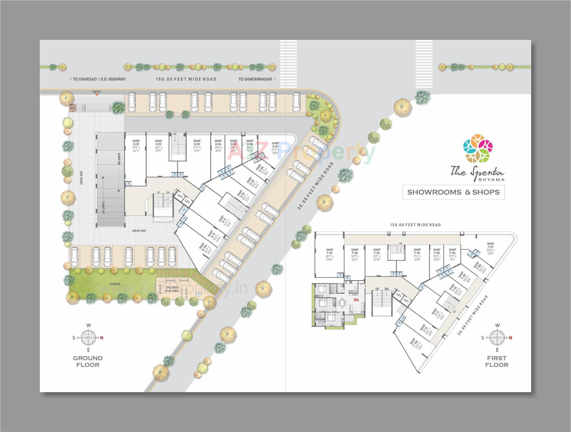 Layout of real estate project The Spenta Shyama located at Vavol, Gandhinagar, Gujarat