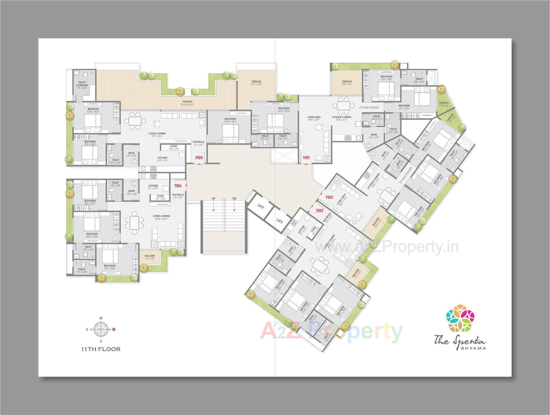 Layout of real estate project The Spenta Shyama located at Vavol, Gandhinagar, Gujarat
