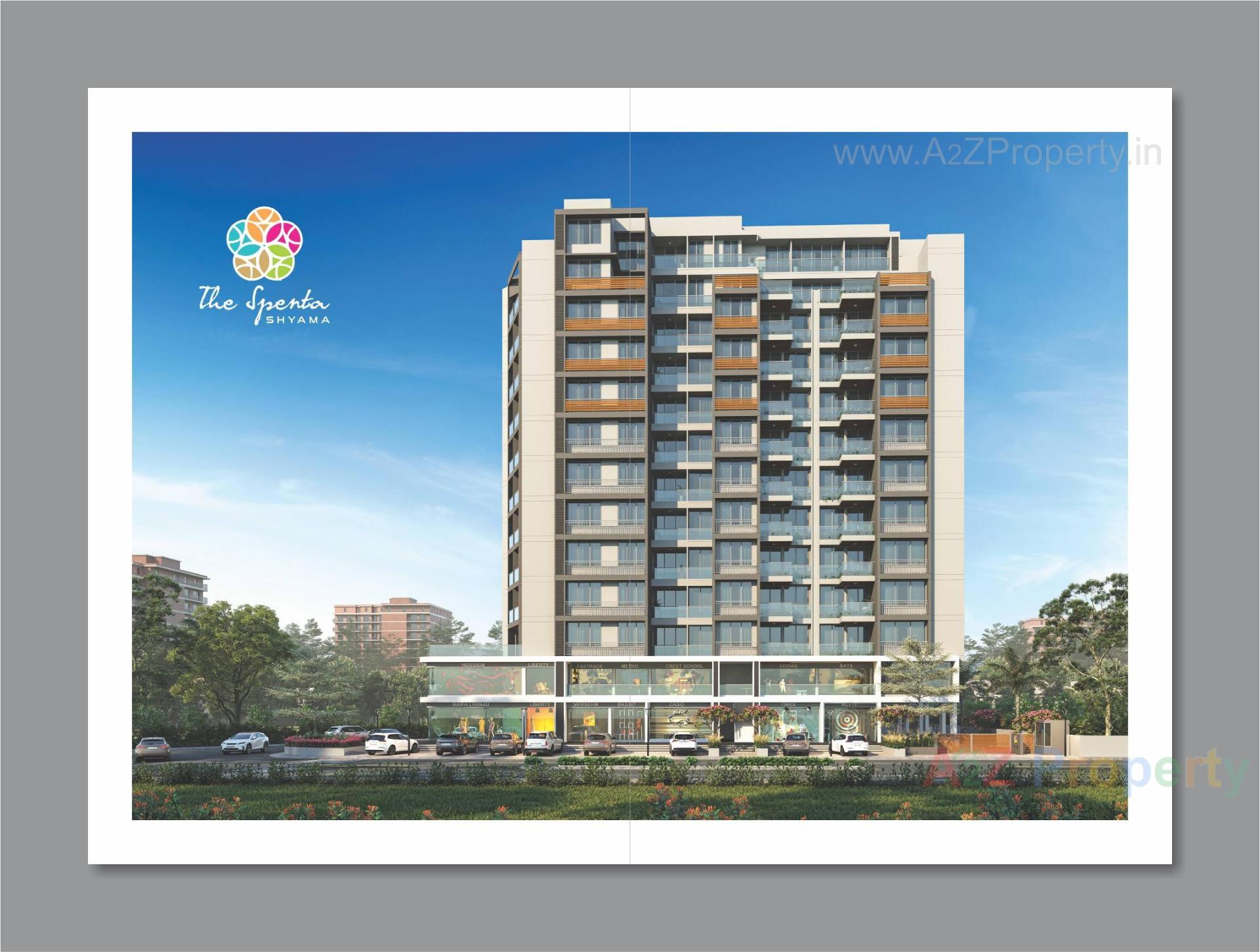 3D Elevation of real estate project The Spenta Shyama located at Vavol, Gandhinagar, Gujarat