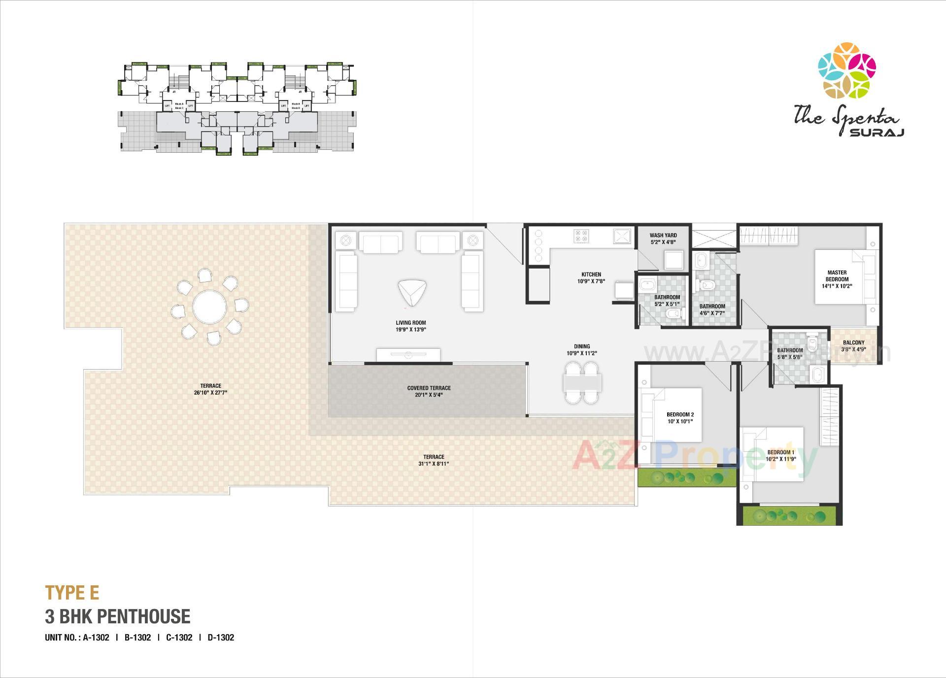 Layout of real estate project The Spenta Suraj located at Vavol, Gandhinagar, Gujarat