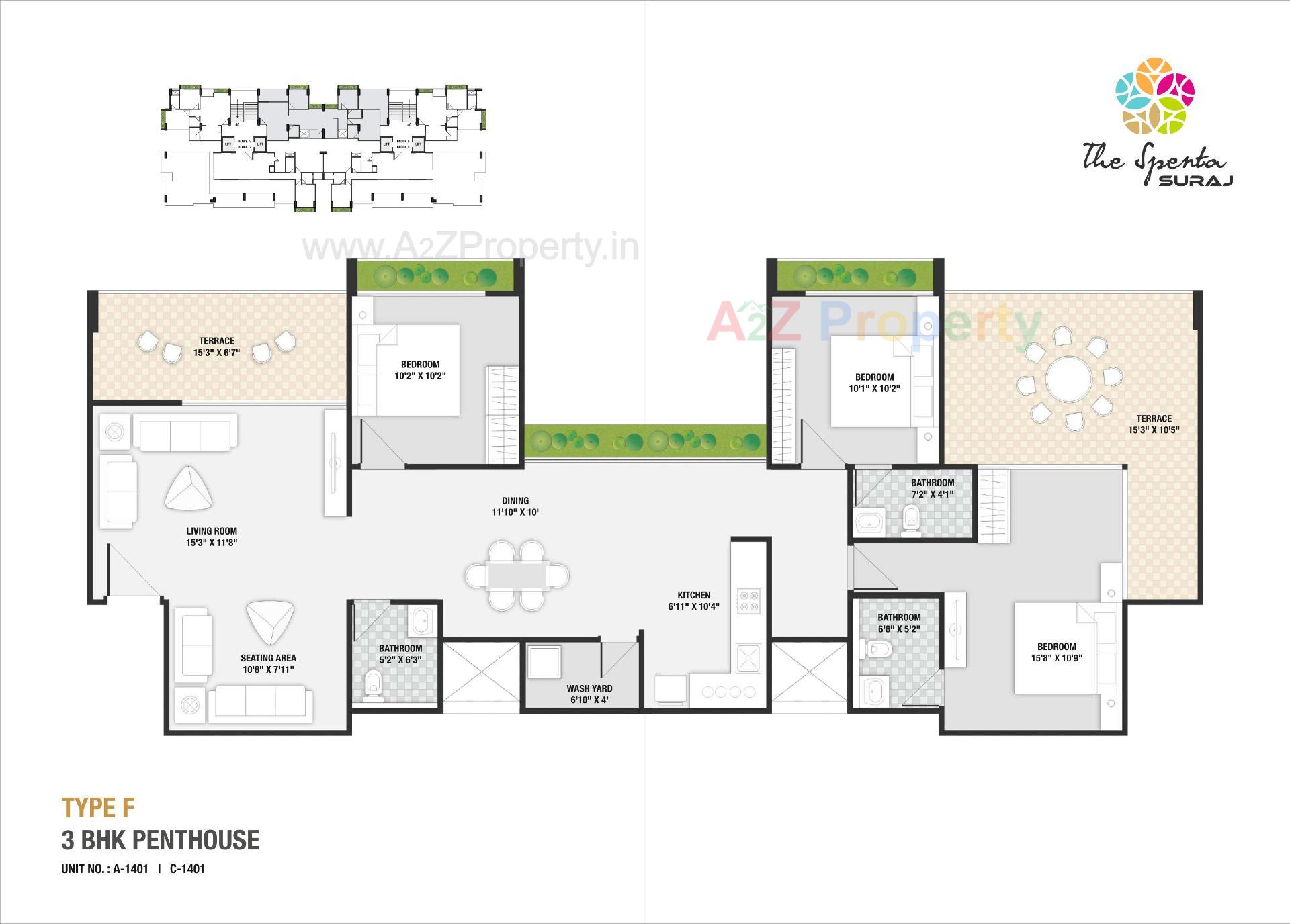 Layout of real estate project The Spenta Suraj located at Vavol, Gandhinagar, Gujarat