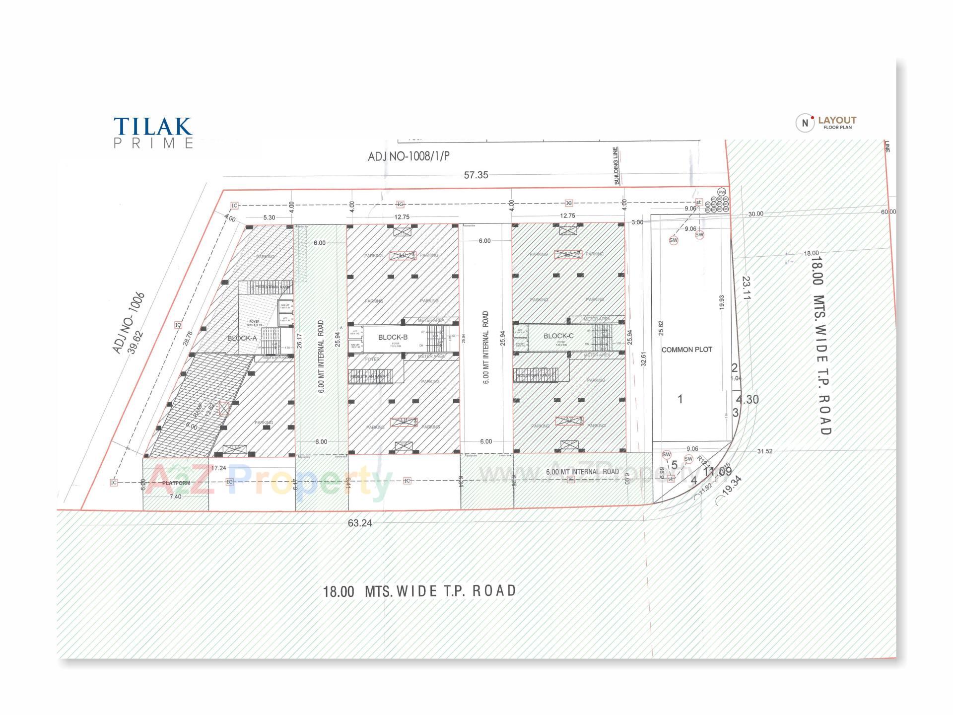 Layout of real estate project Tilak Prime located at Pethapur, Gandhinagar, Gujarat