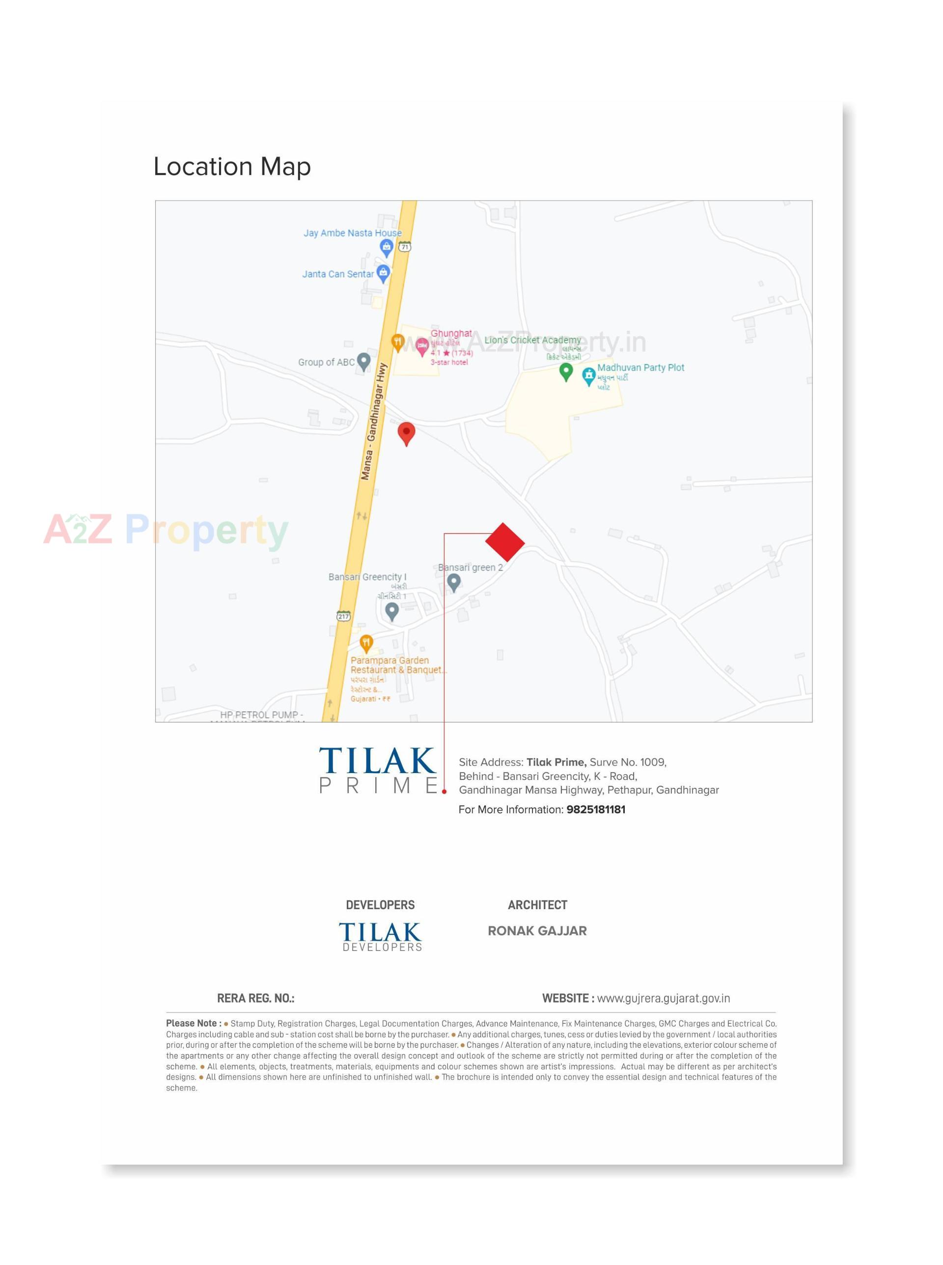  of real estate project Tilak Prime located at Pethapur, Gandhinagar, Gujarat