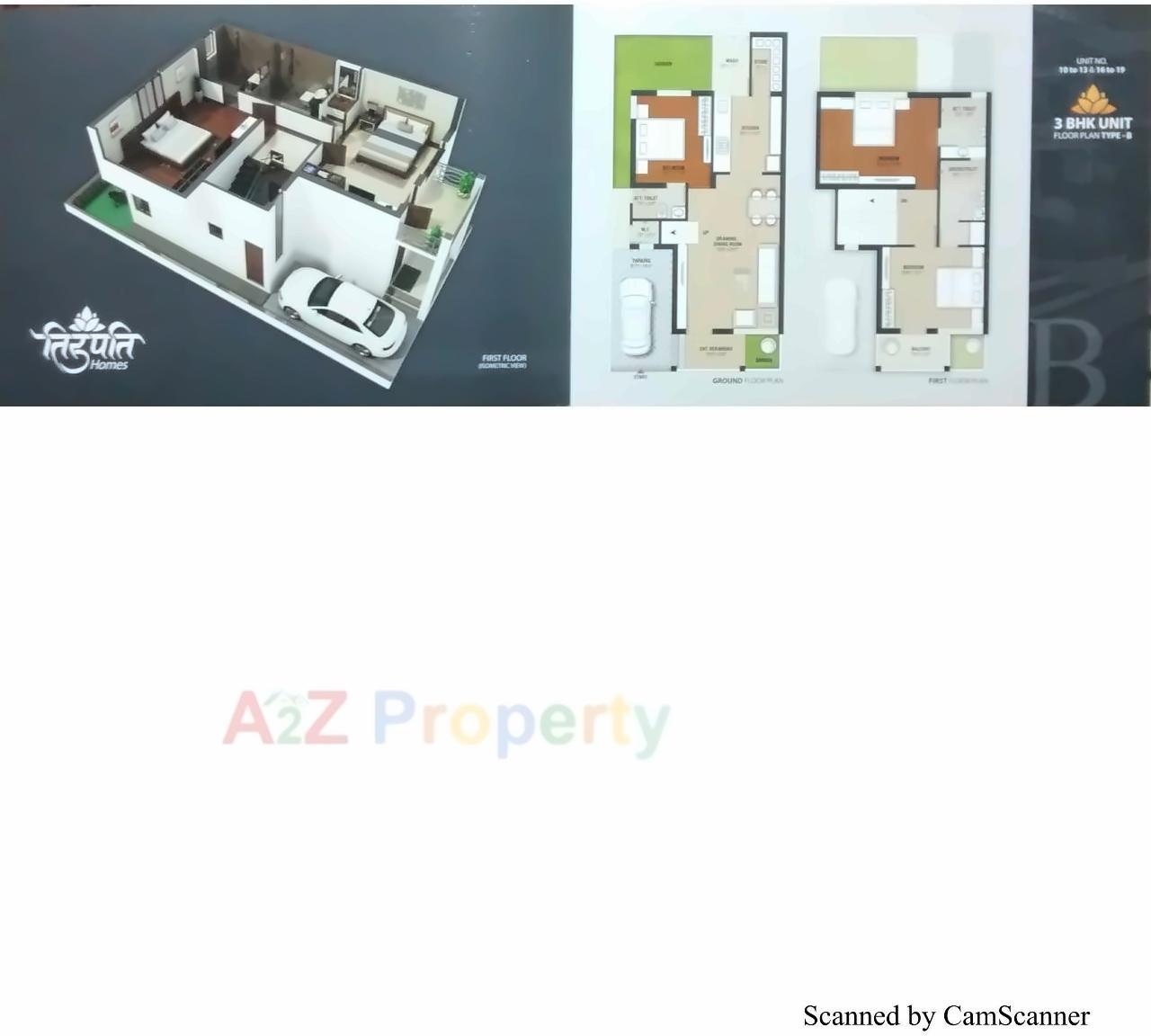 Layout of real estate project Tirupati Homes located at Borisana, Gandhinagar, Gujarat