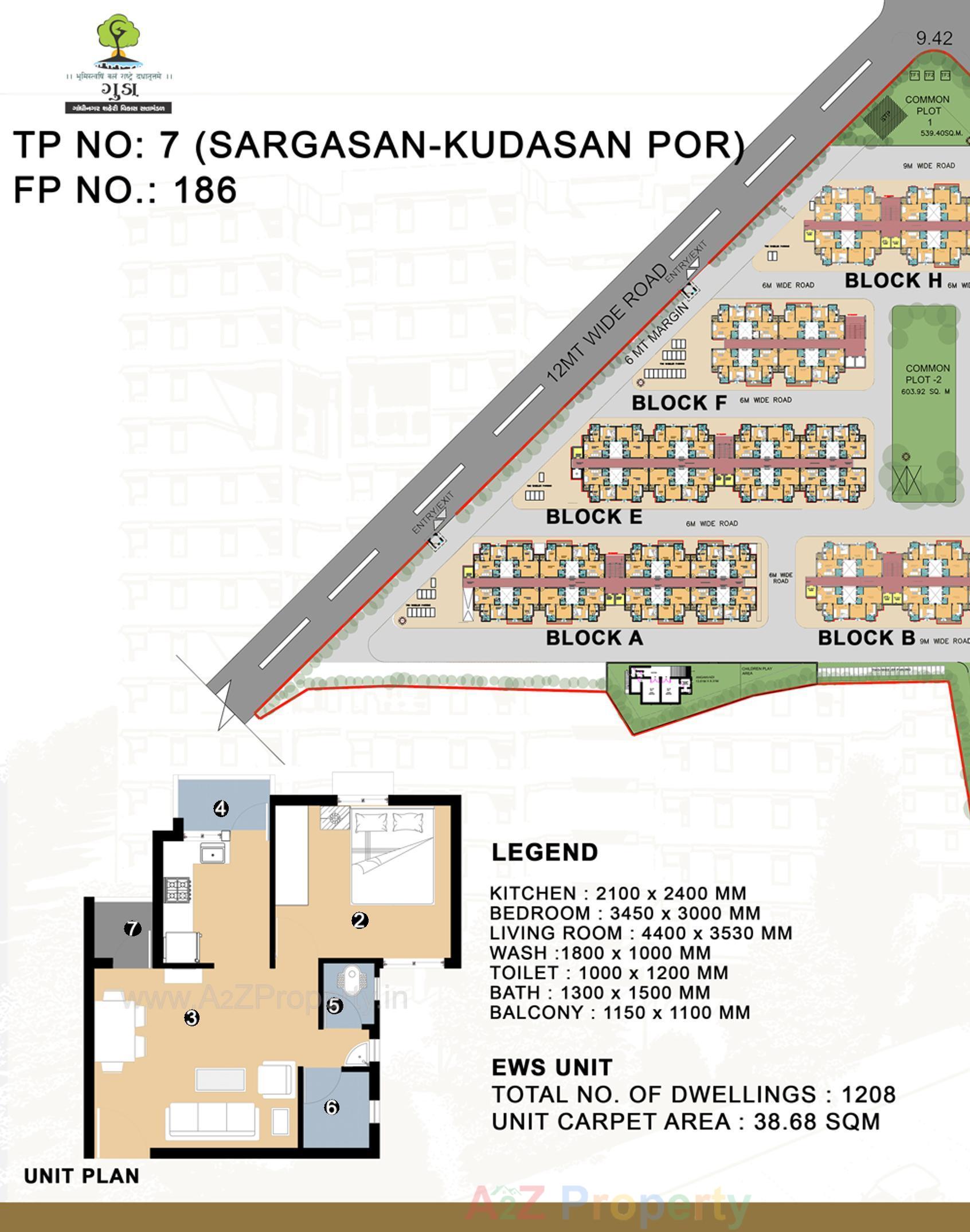 Layout of real estate project Tps 07 Fp 186 Ews Ii located at Gandhinagar, Gandhinagar, Gujarat