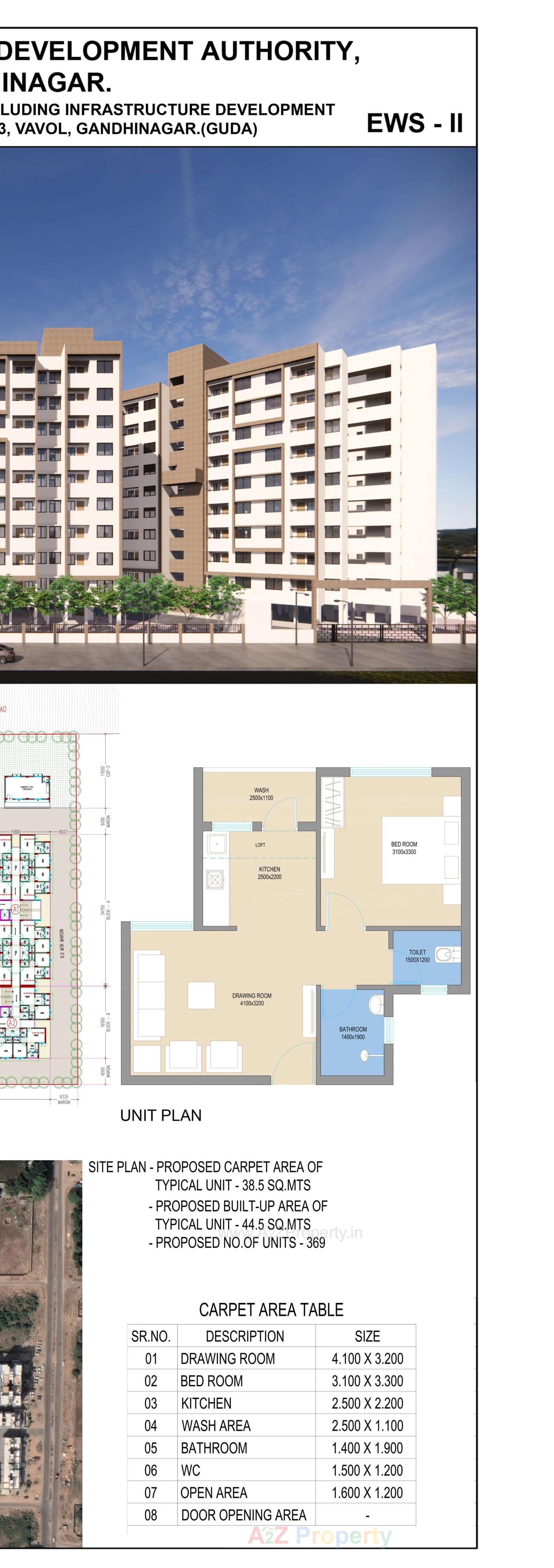 Layout of real estate project Tps 13 Fp 271 Ews Ii located at Vavol, Gandhinagar, Gujarat