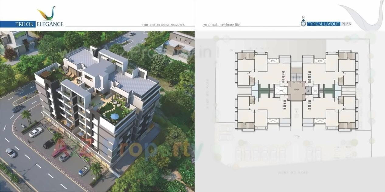 Layout of real estate project Trilok Elagance located at Koteshwar, Gandhinagar, Gujarat