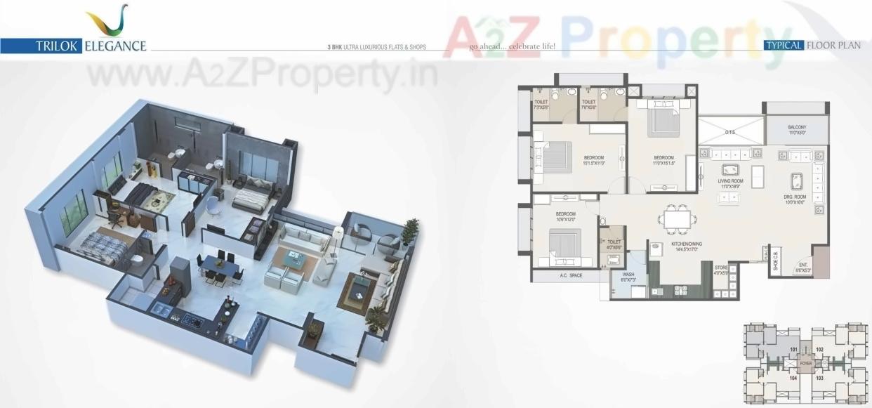 Layout of real estate project Trilok Elagance located at Koteshwar, Gandhinagar, Gujarat