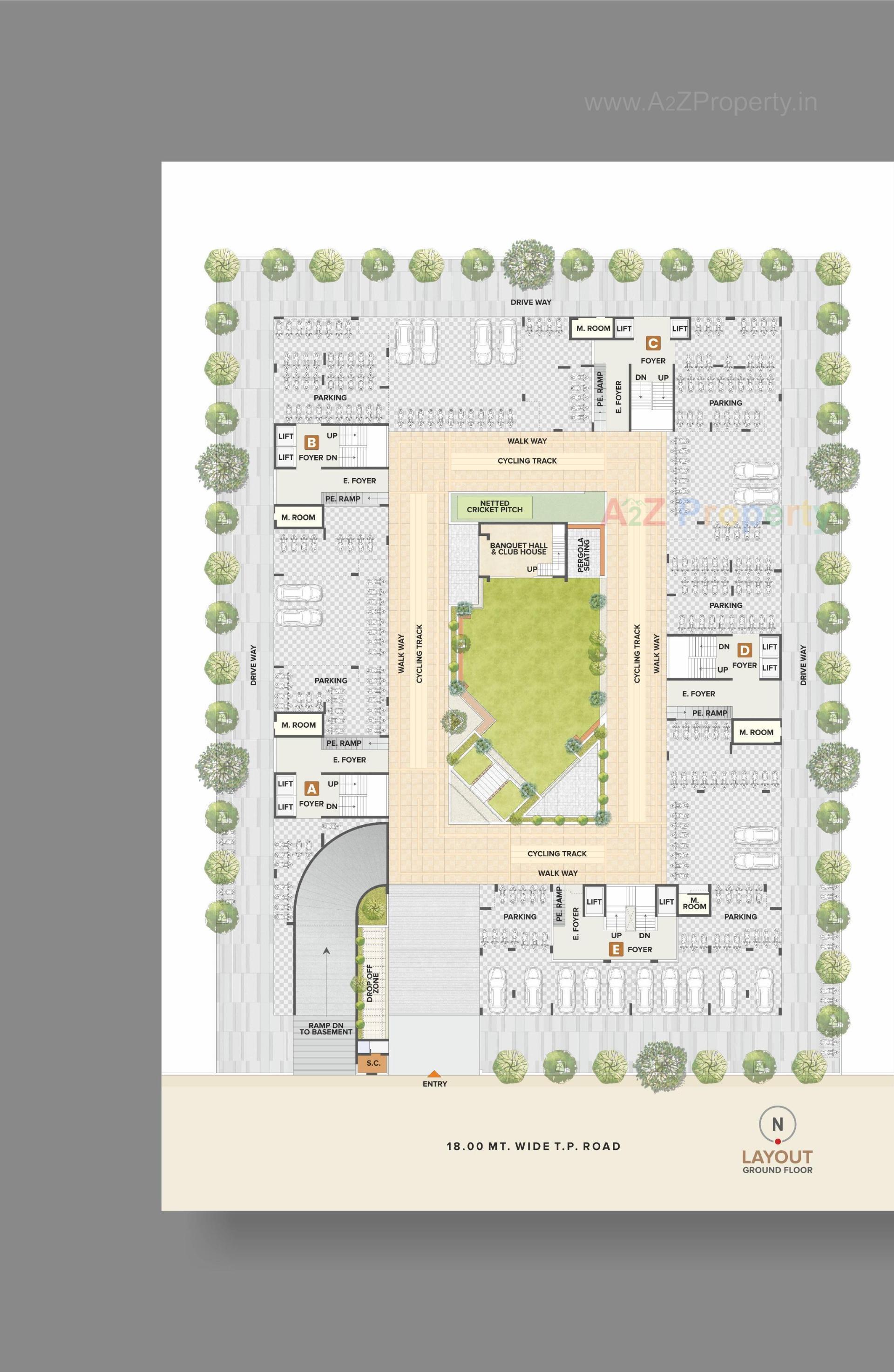 Layout of real estate project Trilok Opera located at Uvarsad, Gandhinagar, Gujarat