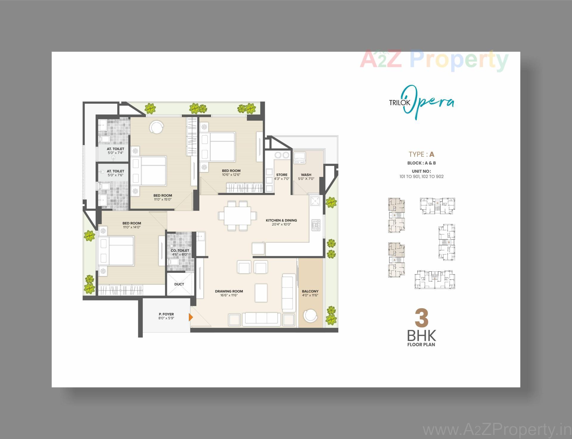 Layout of real estate project Trilok Opera located at Uvarsad, Gandhinagar, Gujarat