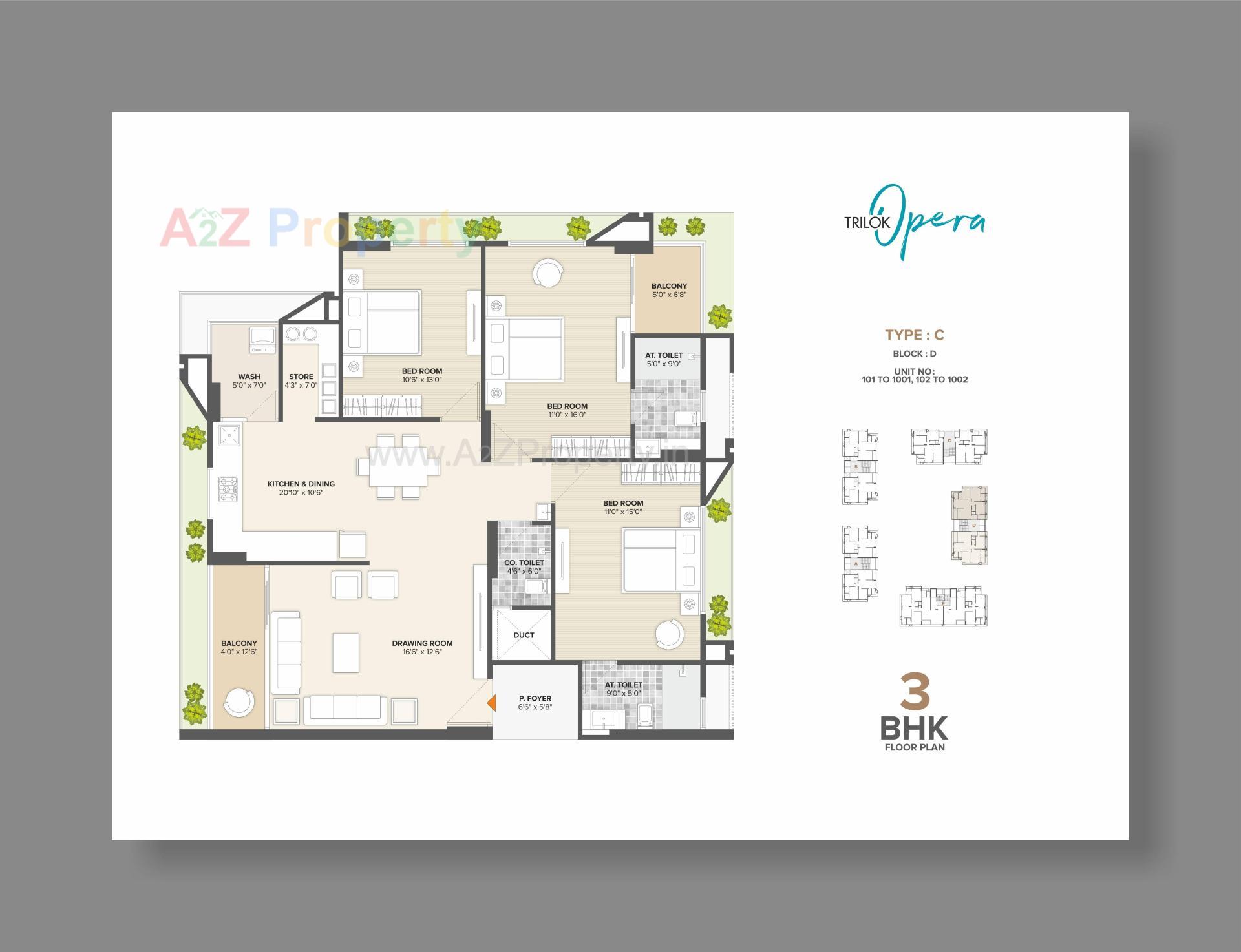 Layout of real estate project Trilok Opera located at Uvarsad, Gandhinagar, Gujarat
