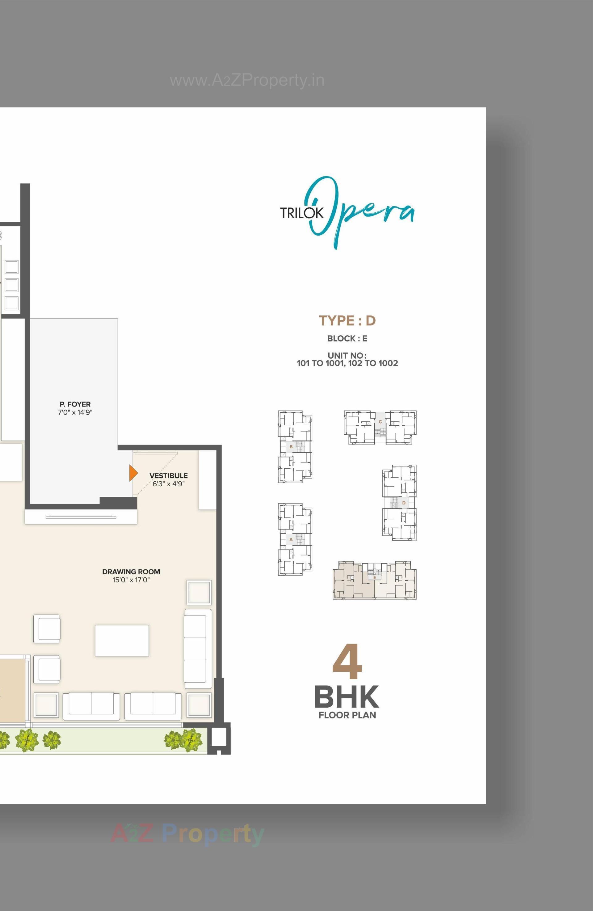 Layout of real estate project Trilok Opera located at Uvarsad, Gandhinagar, Gujarat