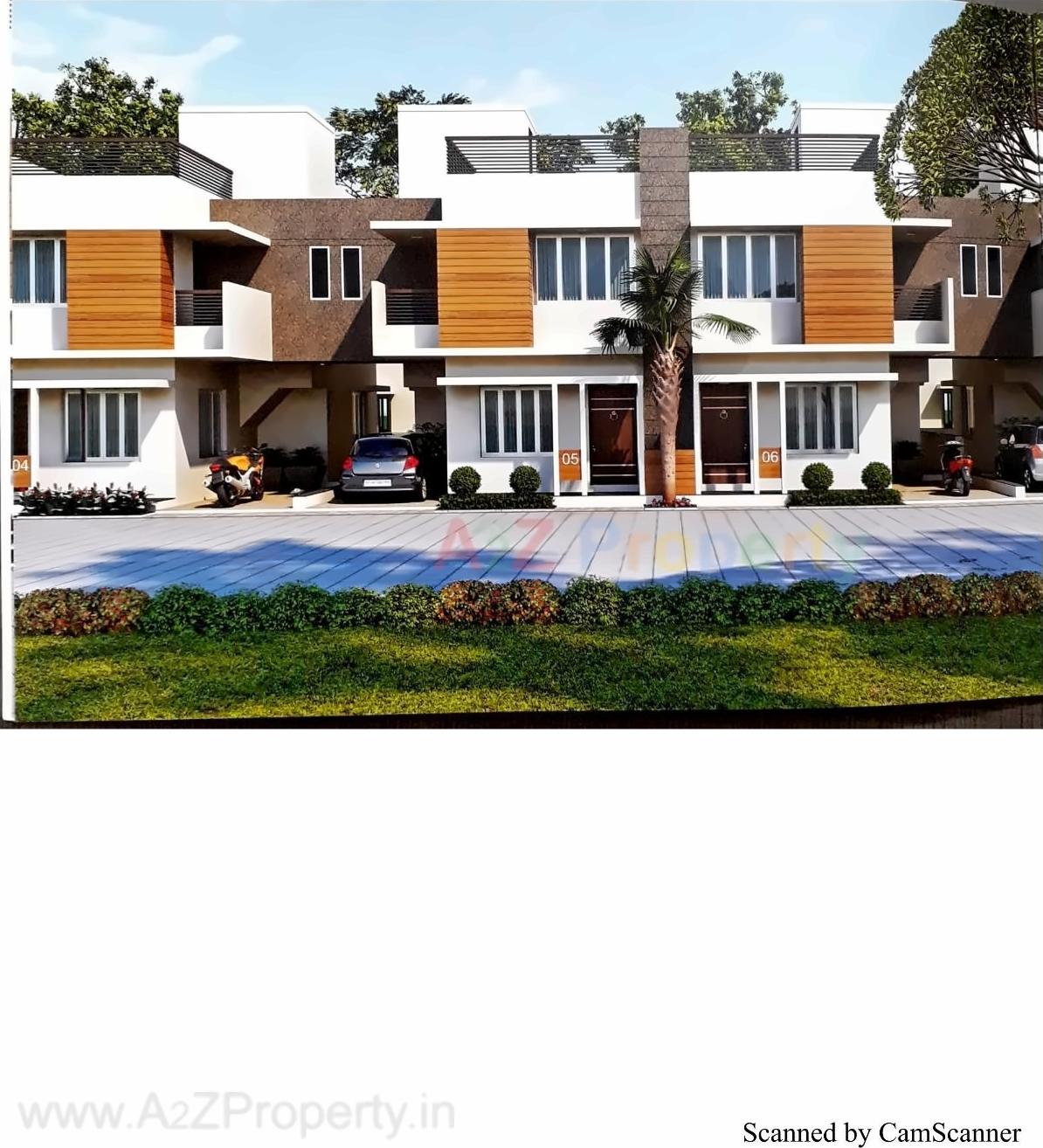 3D Elevation of real estate project Tulsi Bungalows located at Vavol, Gandhinagar, Gujarat