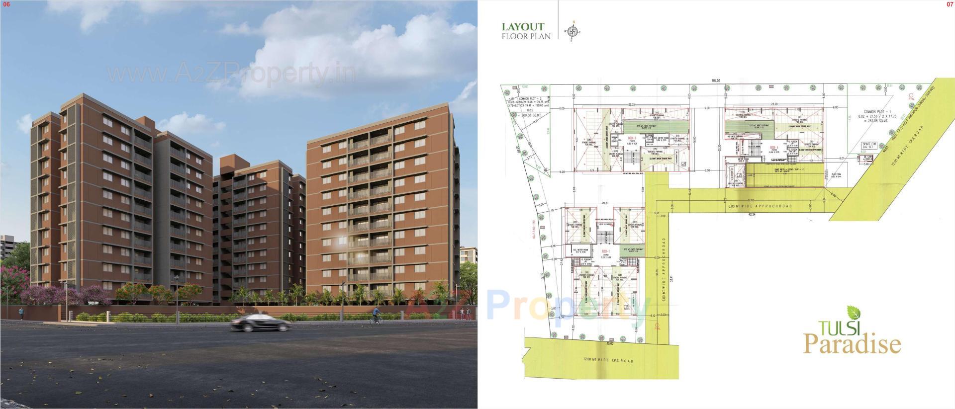 Layout of real estate project Tulsi Paradise located at Gandhinagar, Gandhinagar, Gujarat