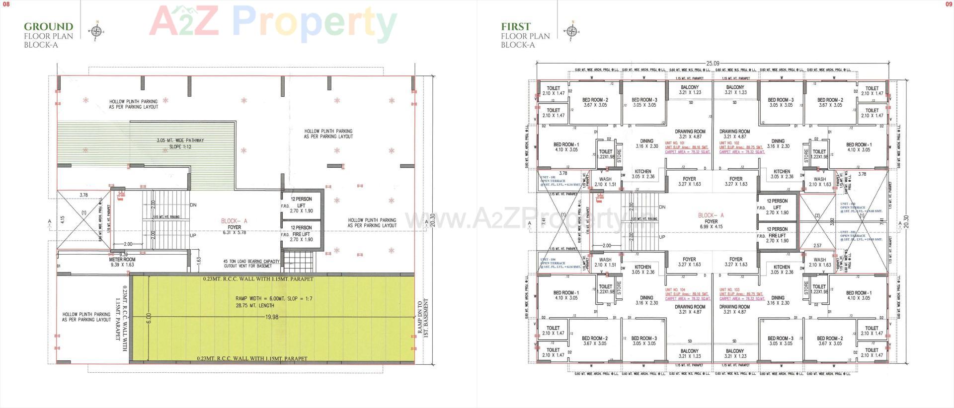 Layout of real estate project Tulsi Paradise located at Gandhinagar, Gandhinagar, Gujarat