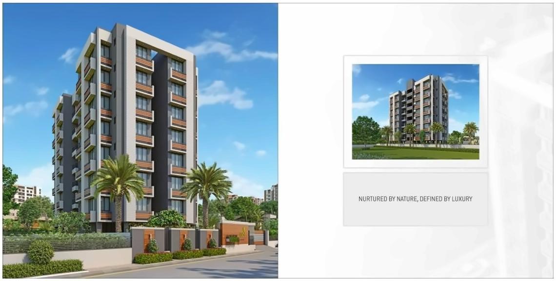 3D Elevation of real estate project Tulsi Residency located at Vavol, Gandhinagar, Gujarat