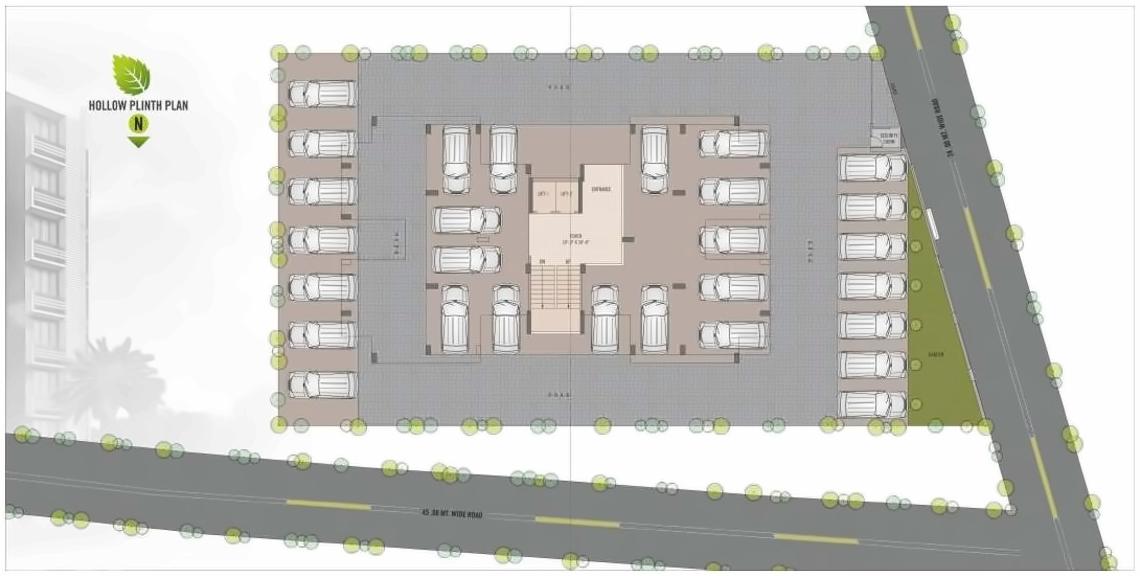 Layout of real estate project Tulsi Residency located at Vavol, Gandhinagar, Gujarat