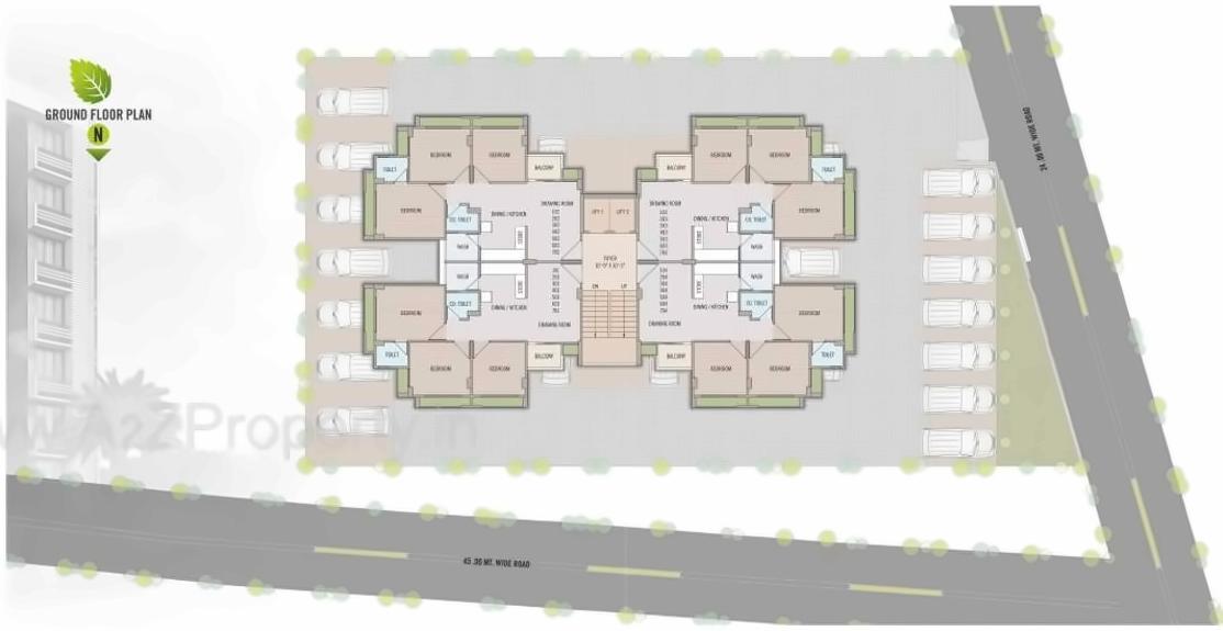 Layout of real estate project Tulsi Residency located at Vavol, Gandhinagar, Gujarat