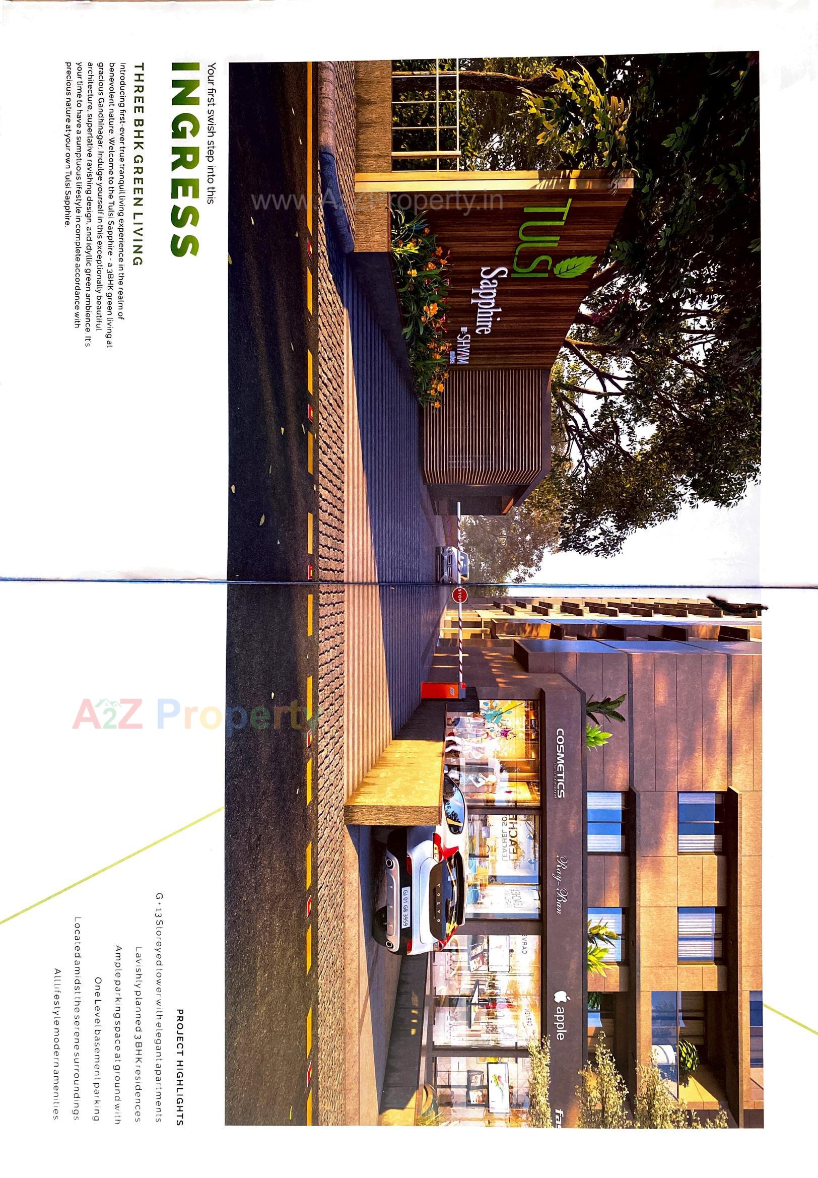 3D Elevation of real estate project Tulsi Sapphire located at Vavol, Gandhinagar, Gujarat